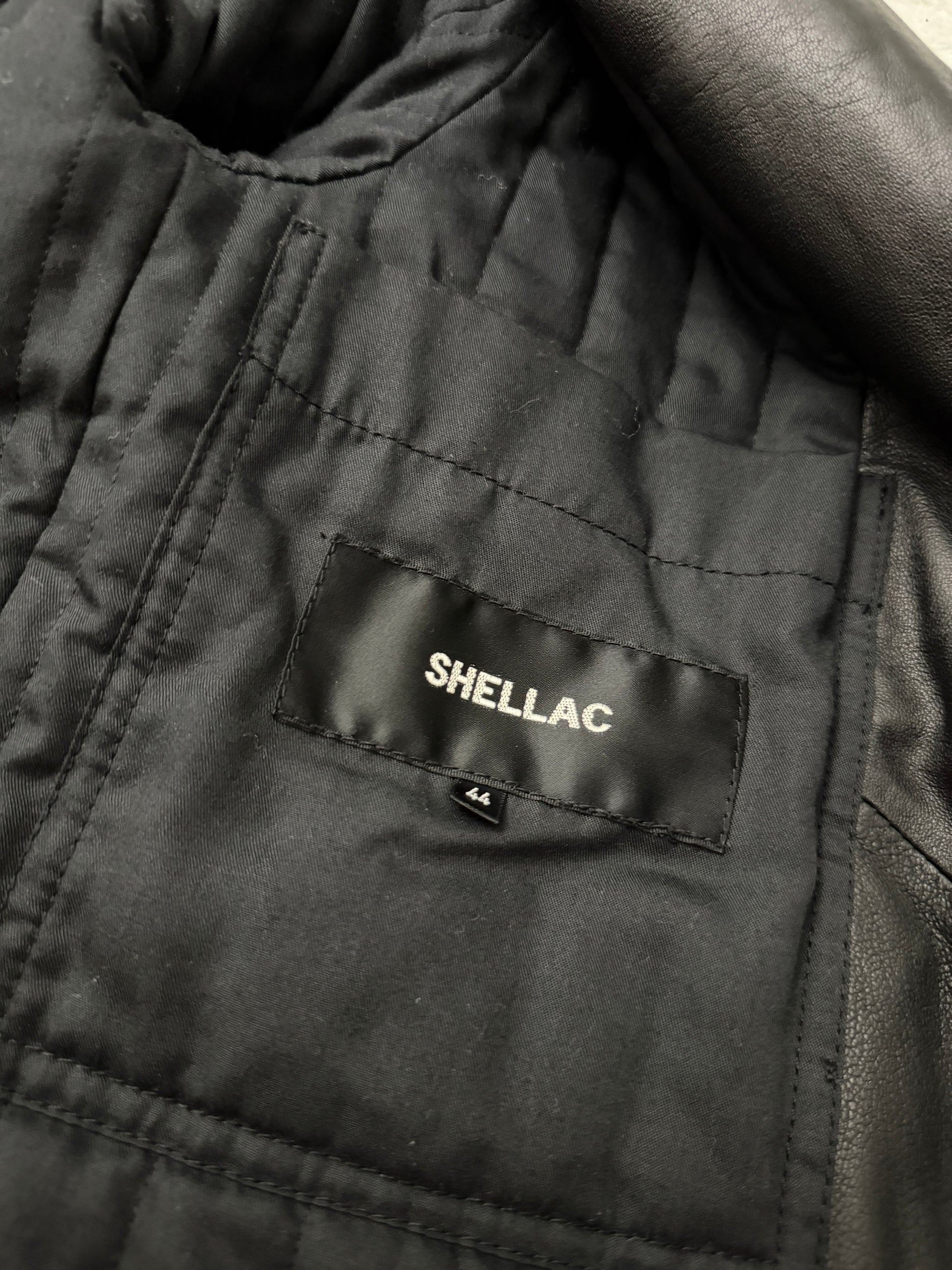 Shellac Asymmetrical Double Rider Leather Jacket
