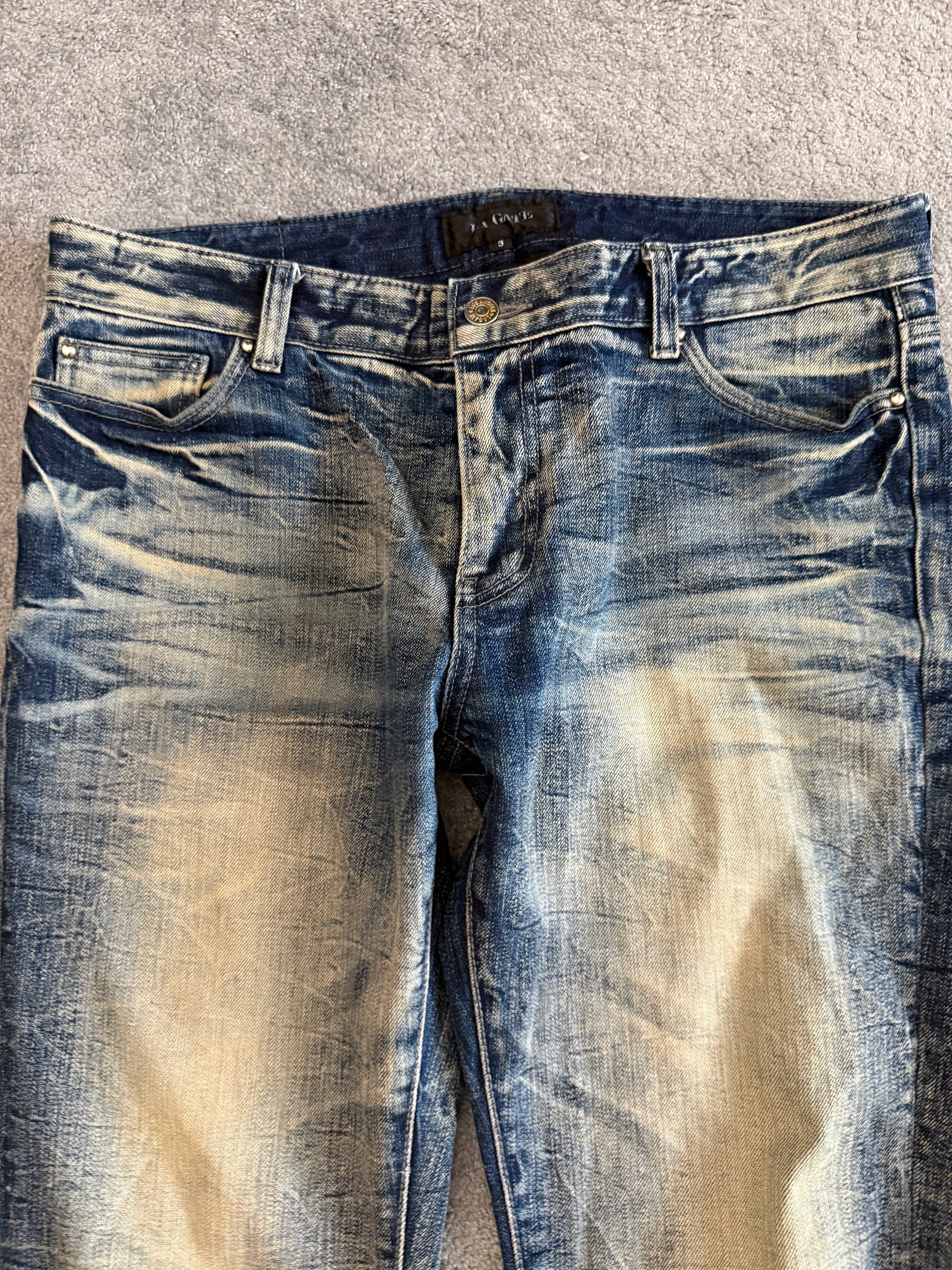 La Gate mud washed Clawmark flared jeans