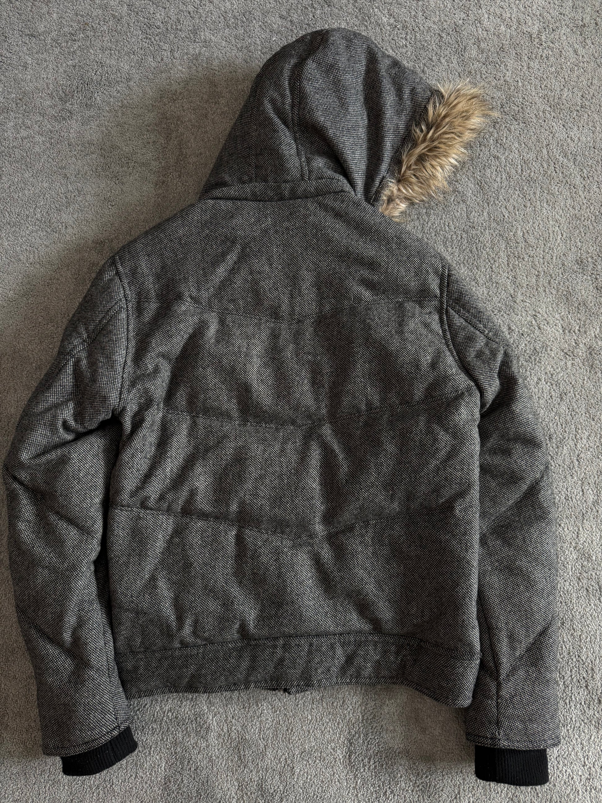 Schlussel detachable hood fur puffer jacket