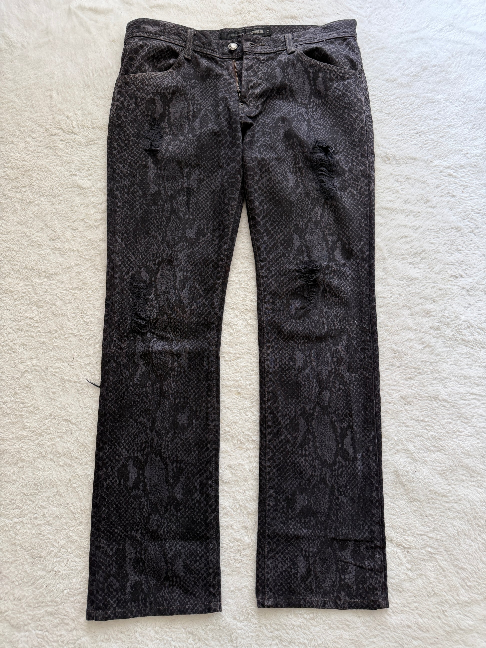 Schlussel snake coin & skin Bootcut Pants
