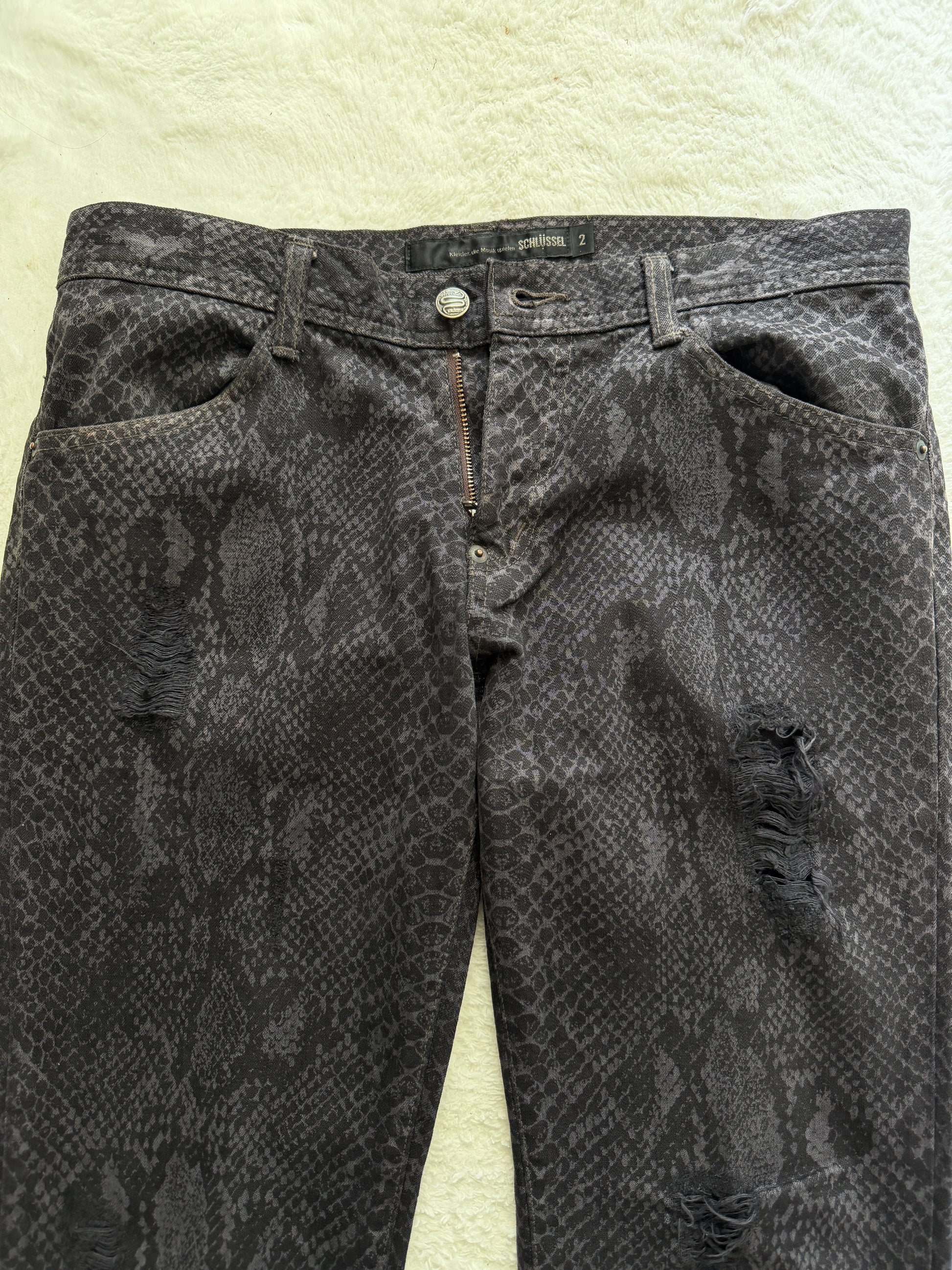 Schlussel snake coin & skin Bootcut Pants