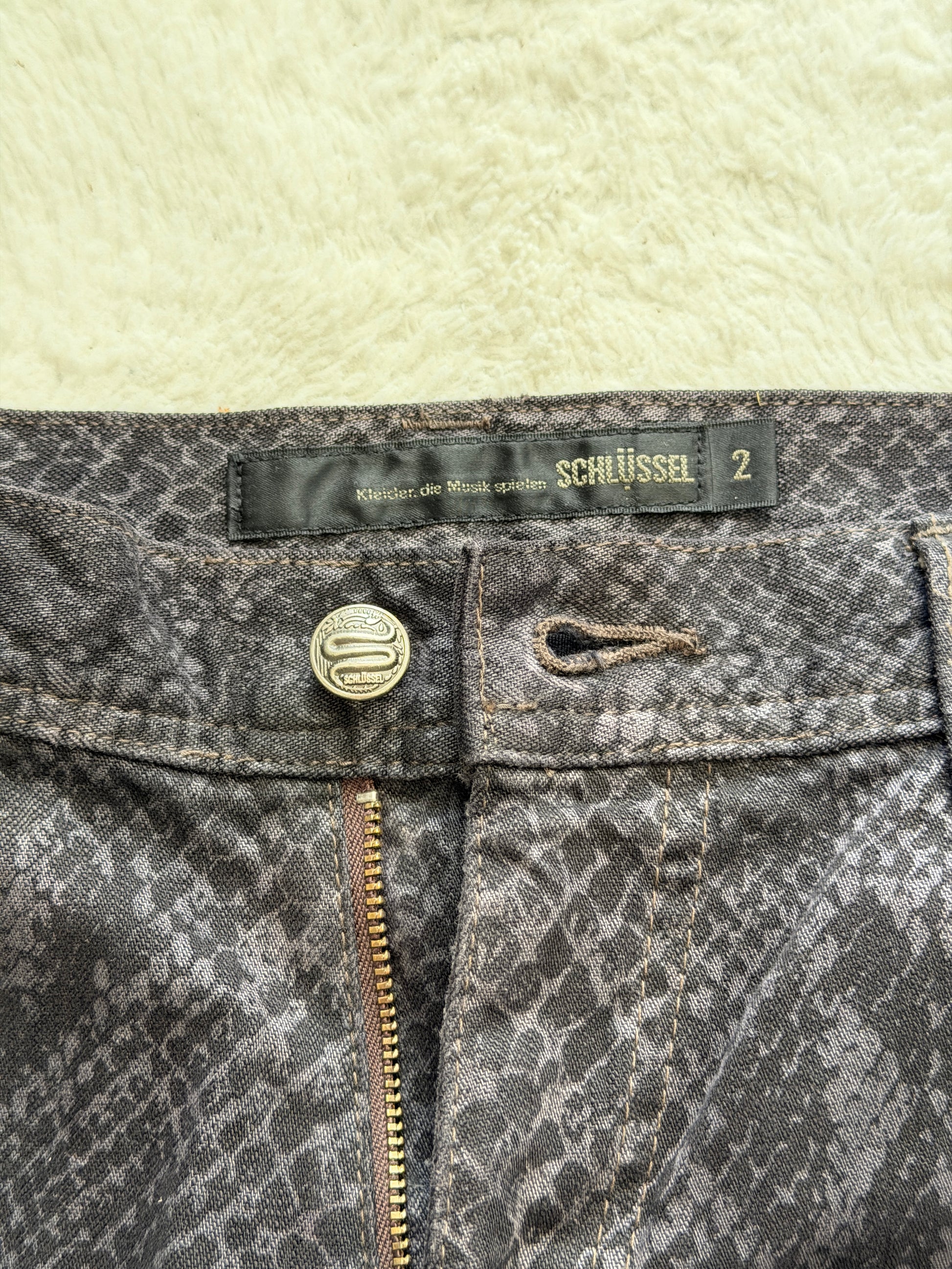 Schlussel snake coin & skin Bootcut Pants