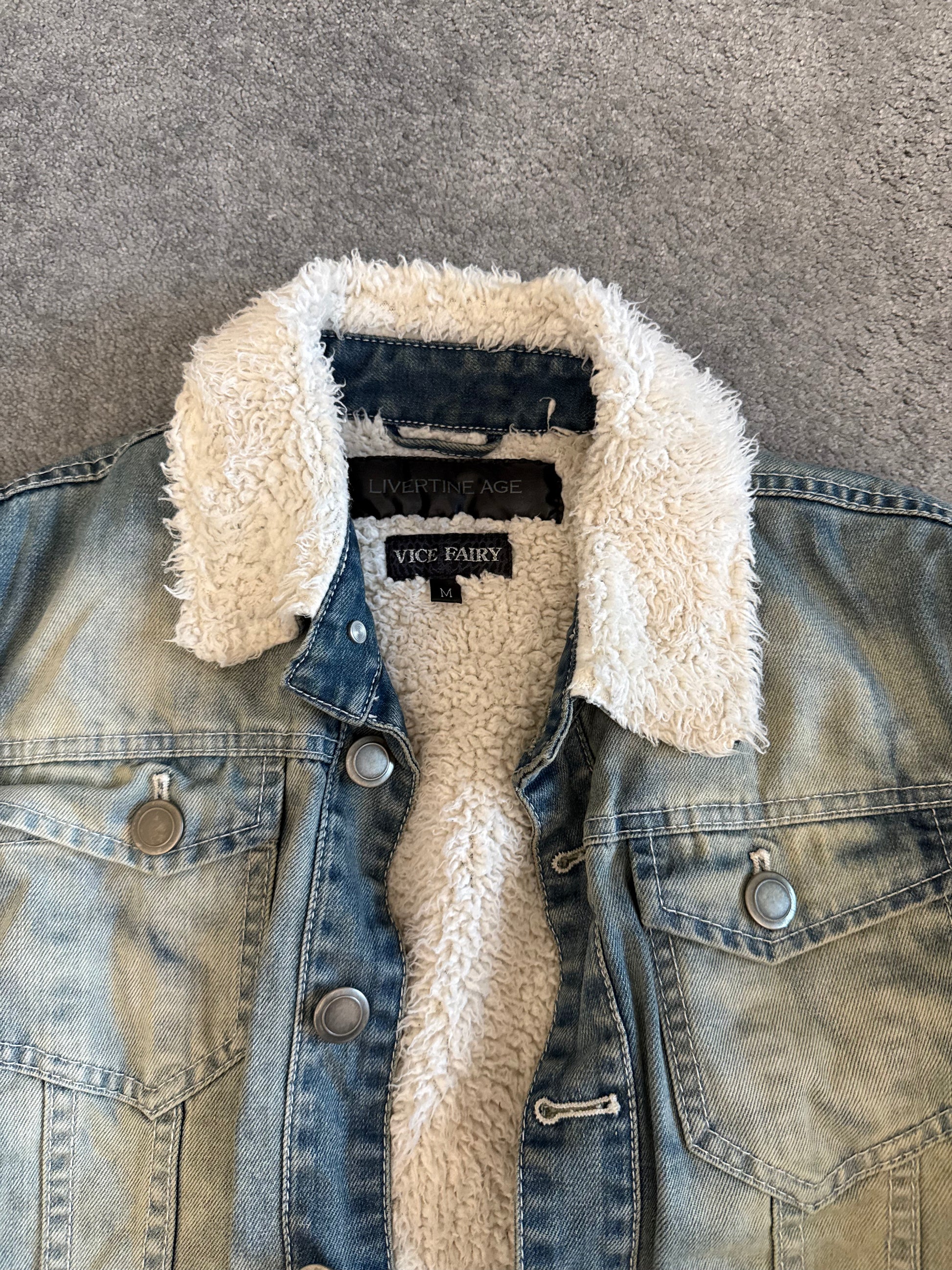 Vice Fairy x Livertine age Fur denim jacket