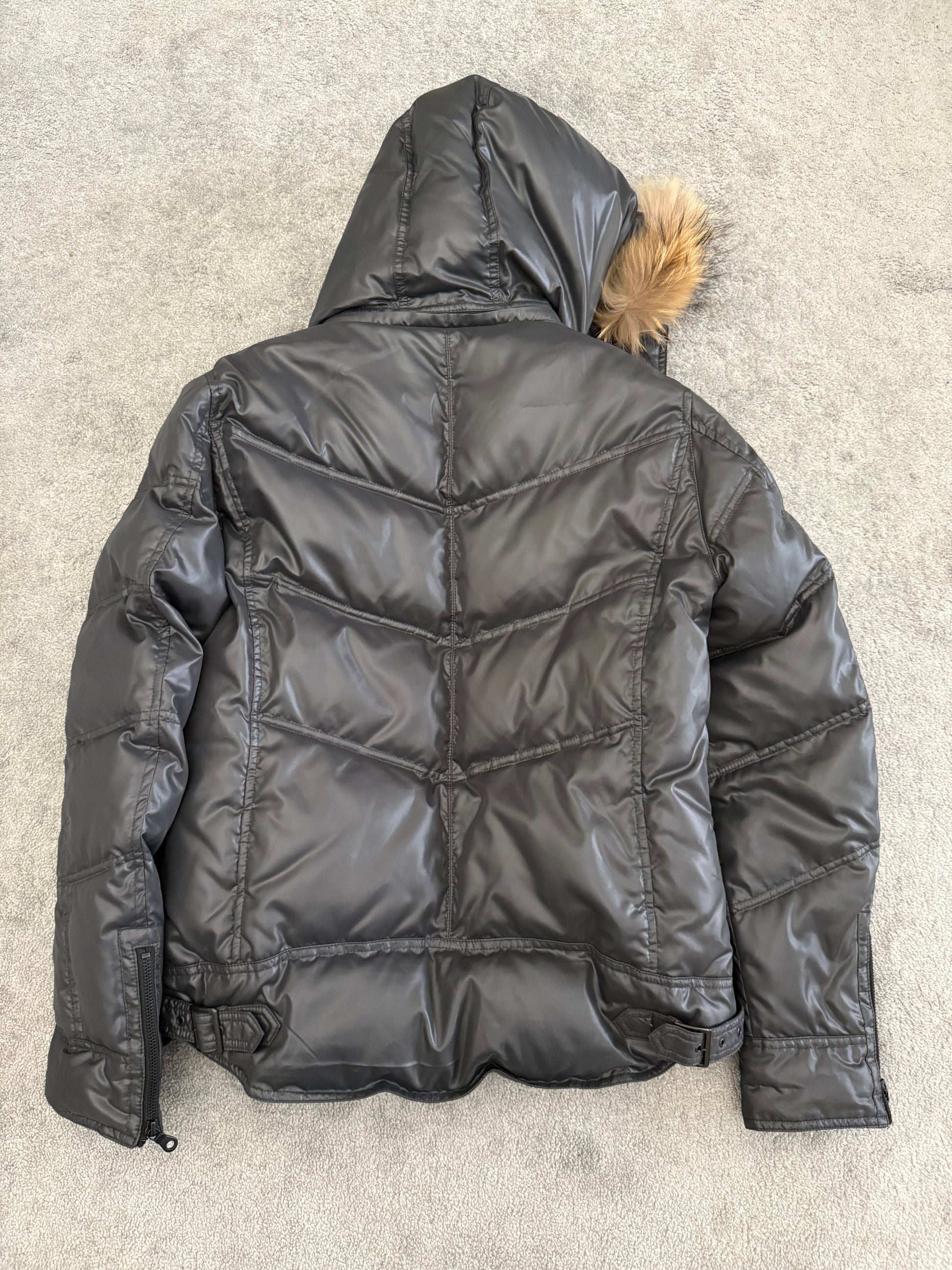 Schlussel lilaq Bondadge detachable hood fur puffer jacket