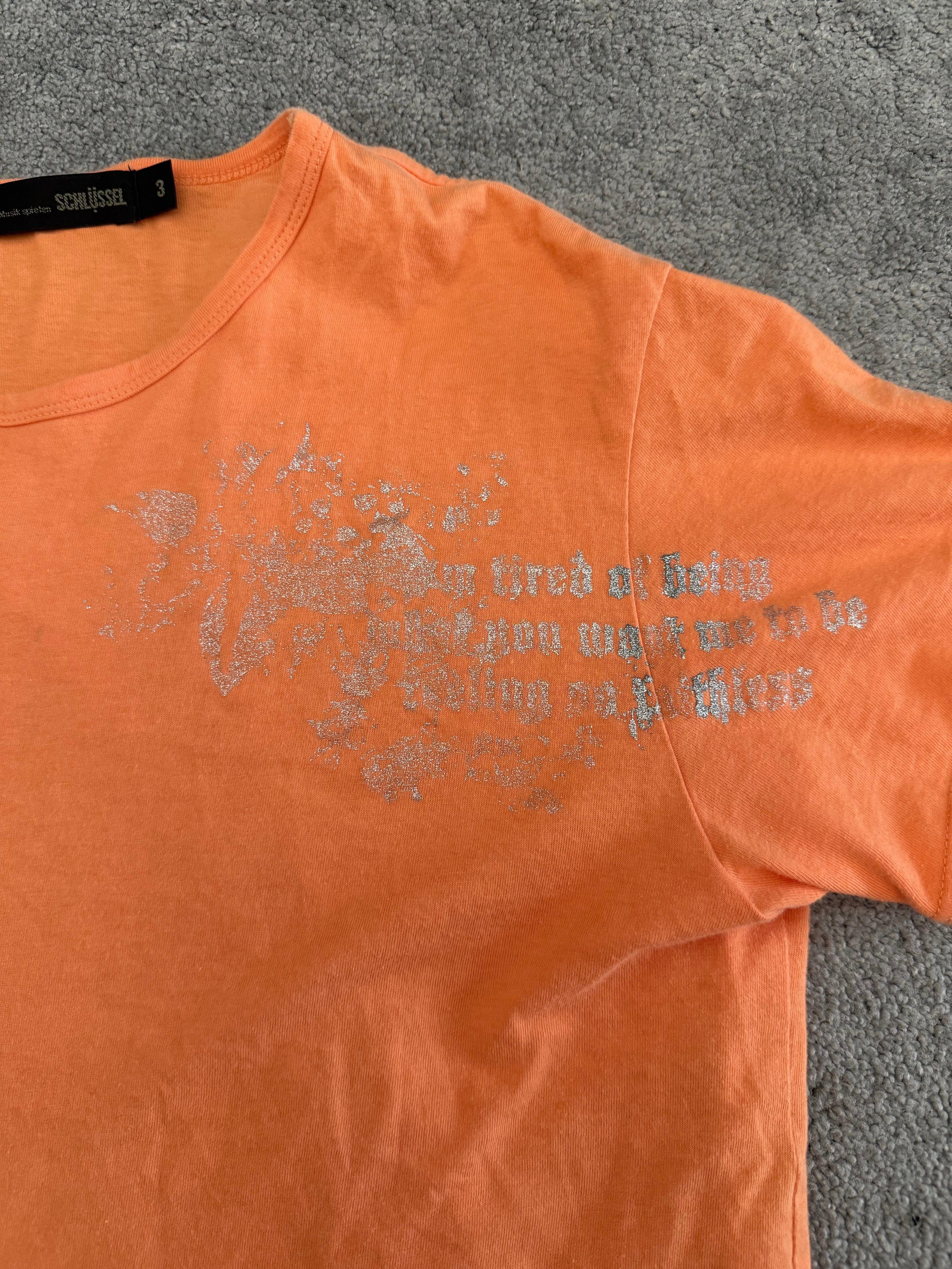 Schlussel glitter faded poem shirt
