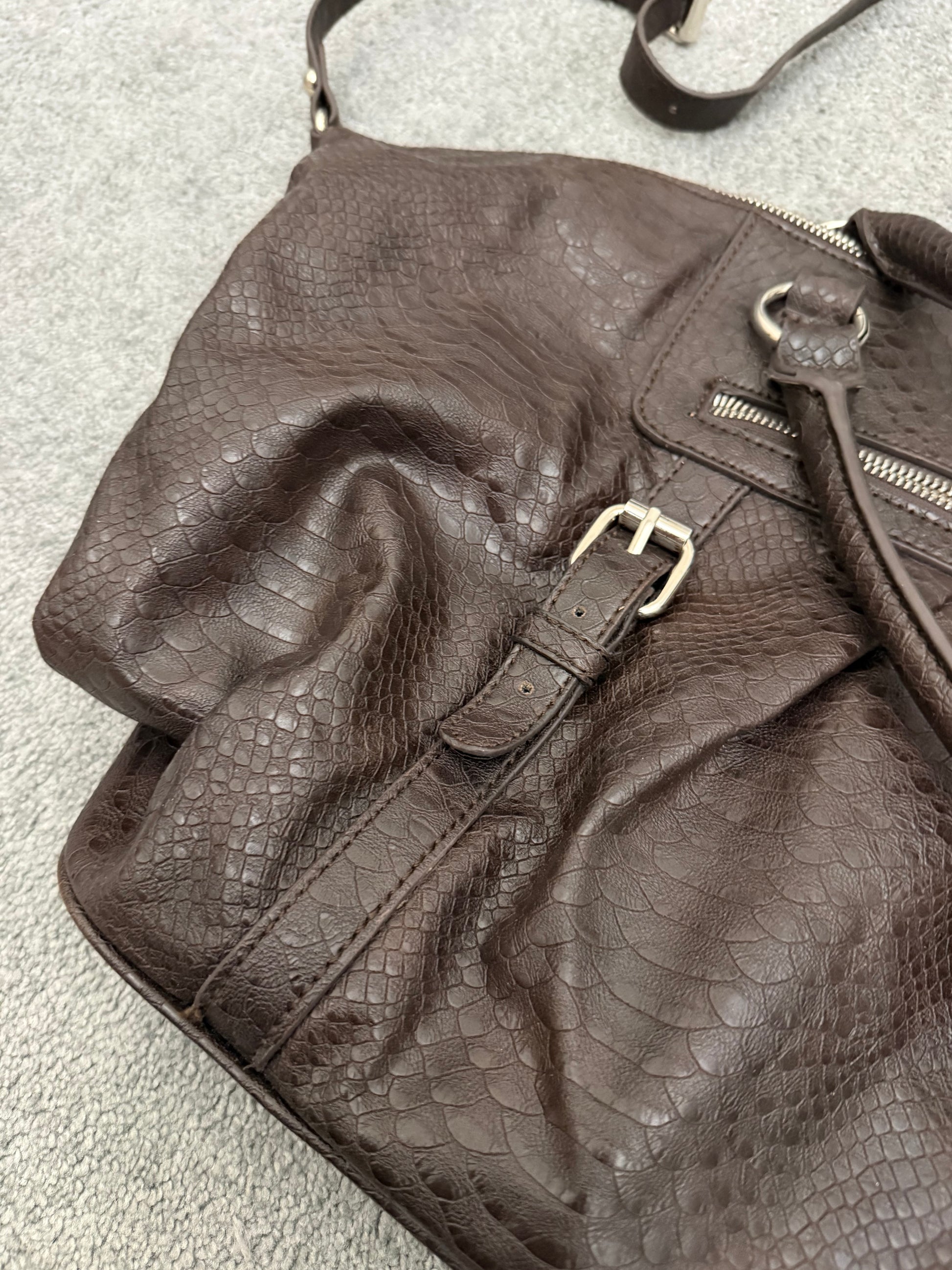 nine snakeskin shoulder bag