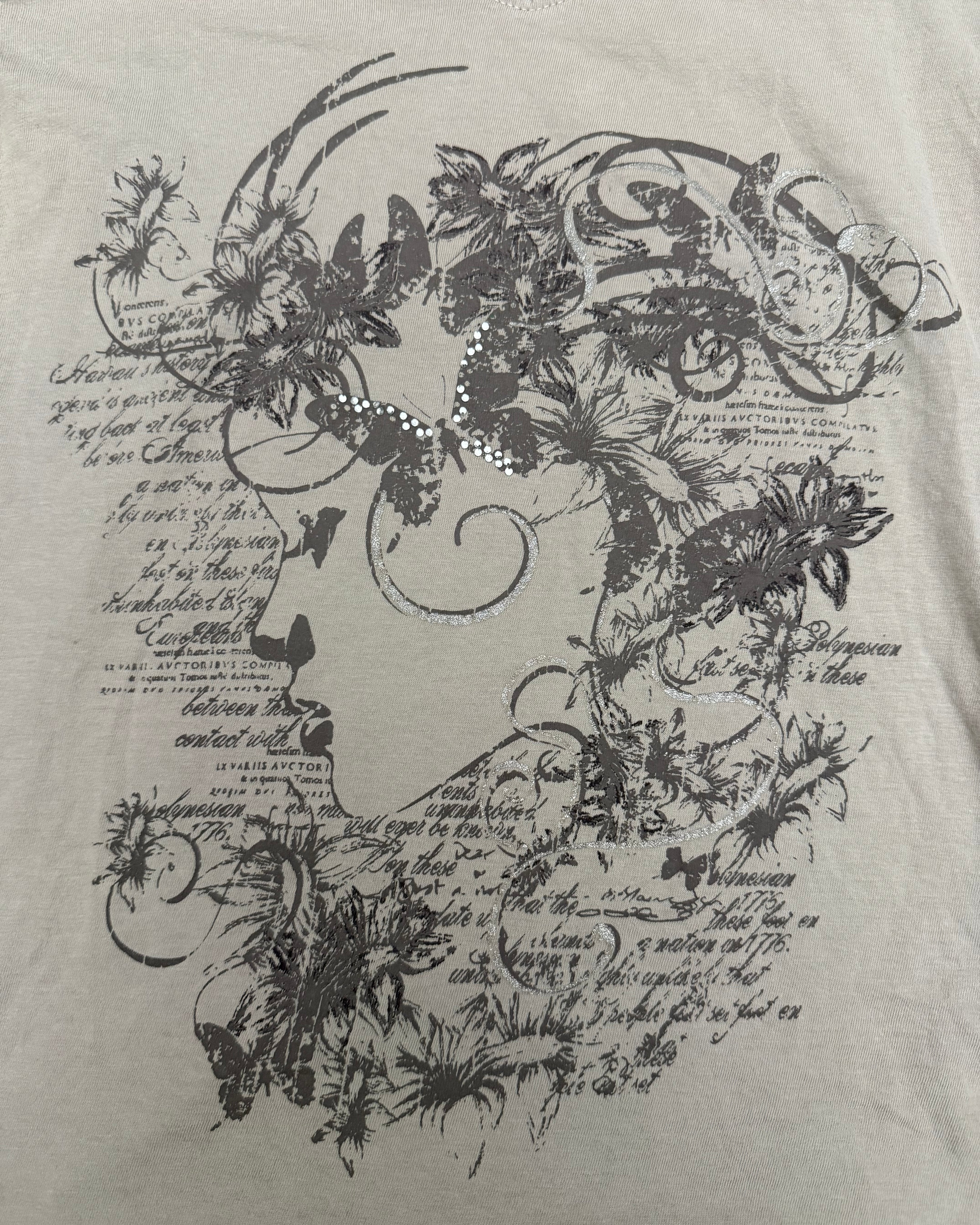 Mutant rhinestone butterfly poem shirt