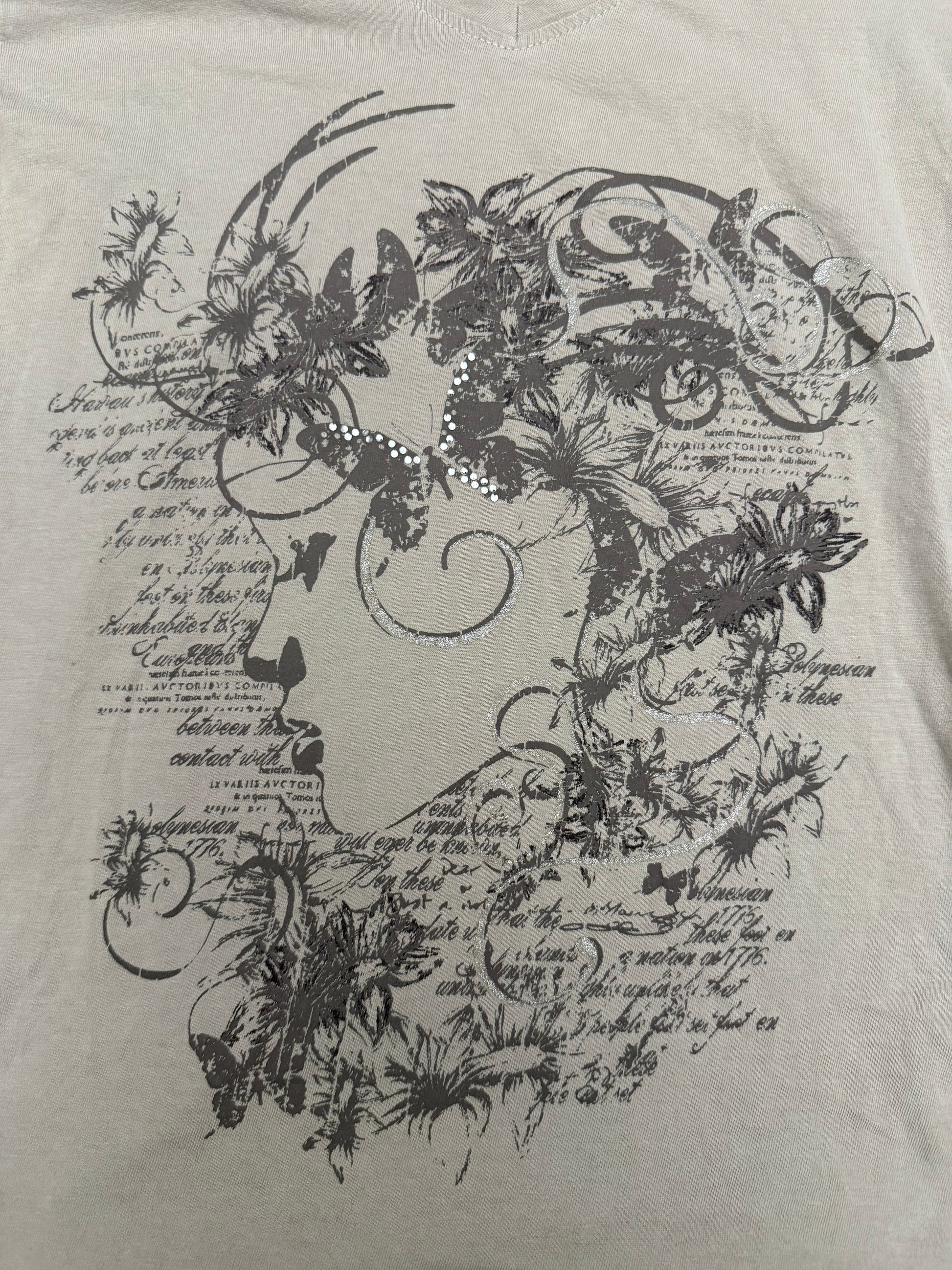 Mutant rhinestone butterfly poem shirt