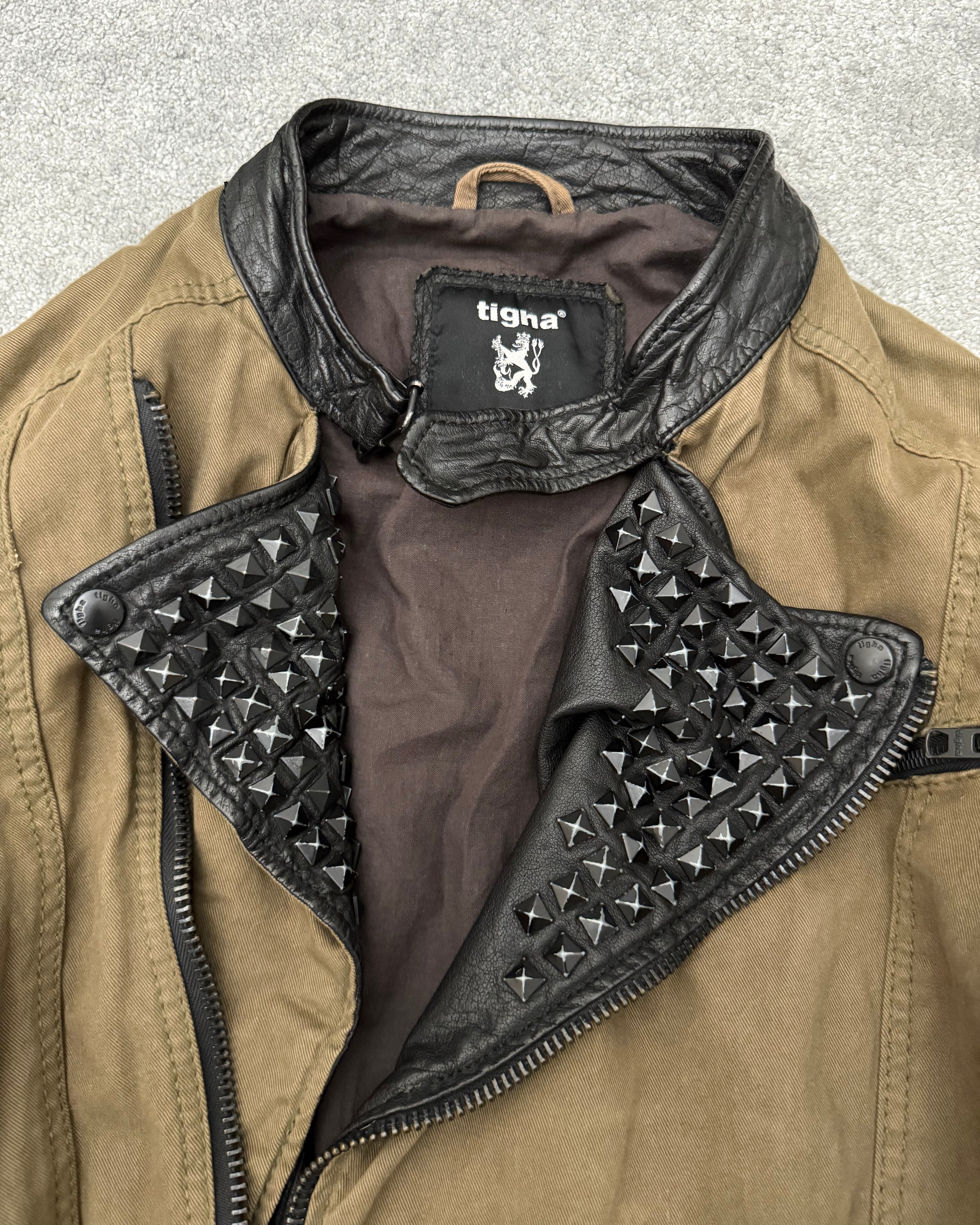 Tigha studded asymmetrical mutant leather jacket
