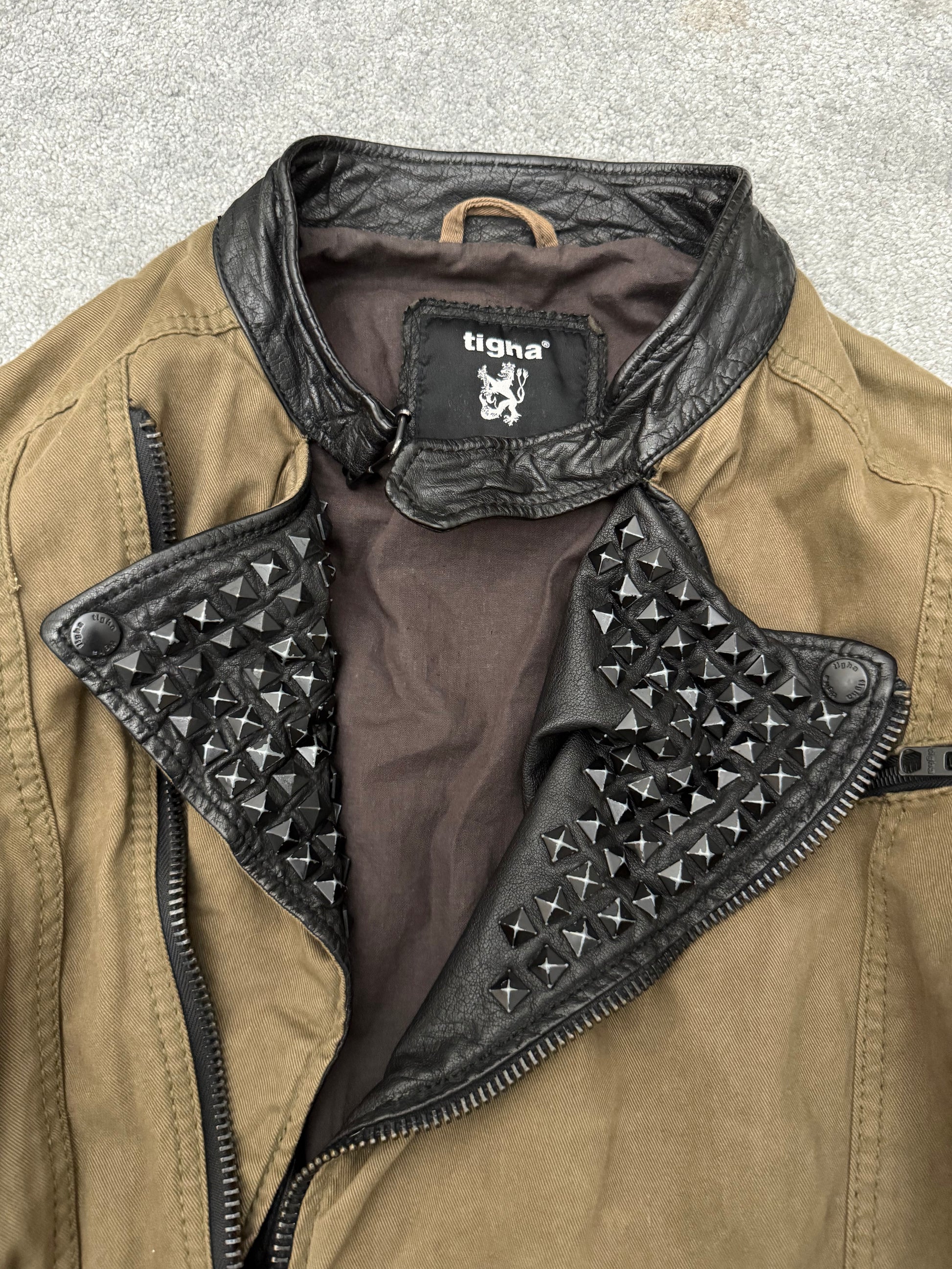 Tigha studded asymmetrical mutant leather jacket