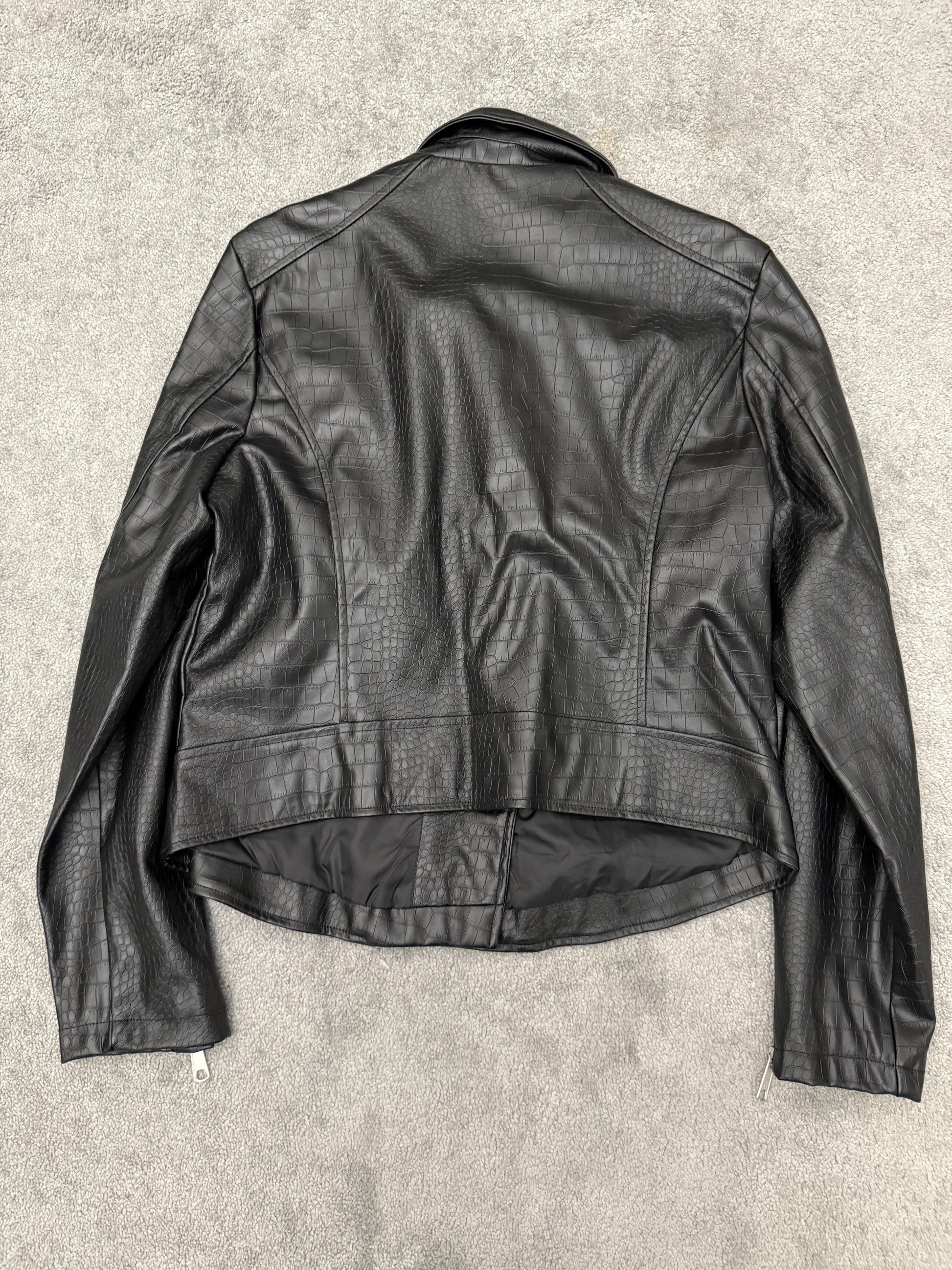 Esma Asymetrical crocodile jacket