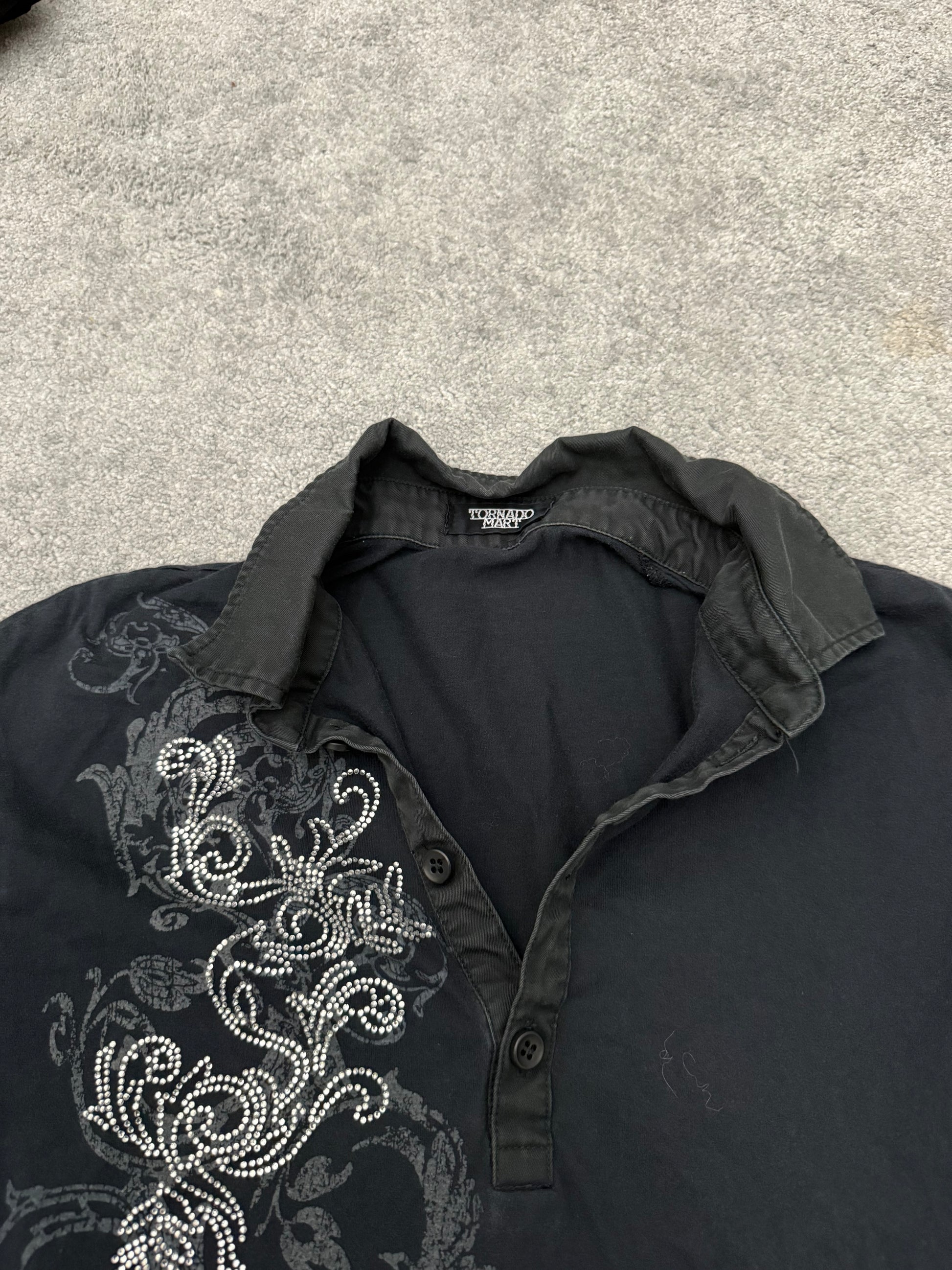 Tornado Mart Tribal Gates Rhinestone polo shirt