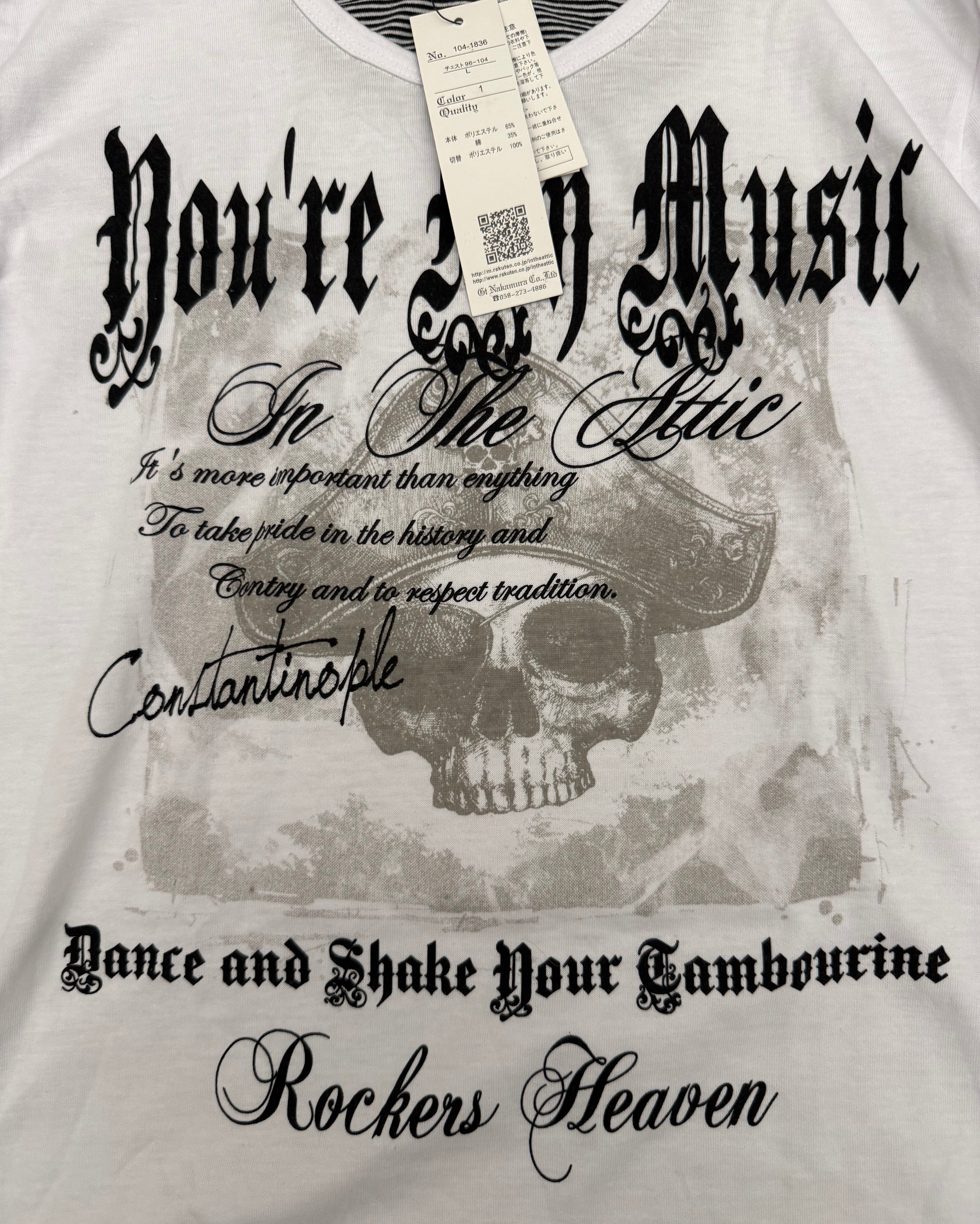 In the attic „you’re my music“ double layered skull longsleeve