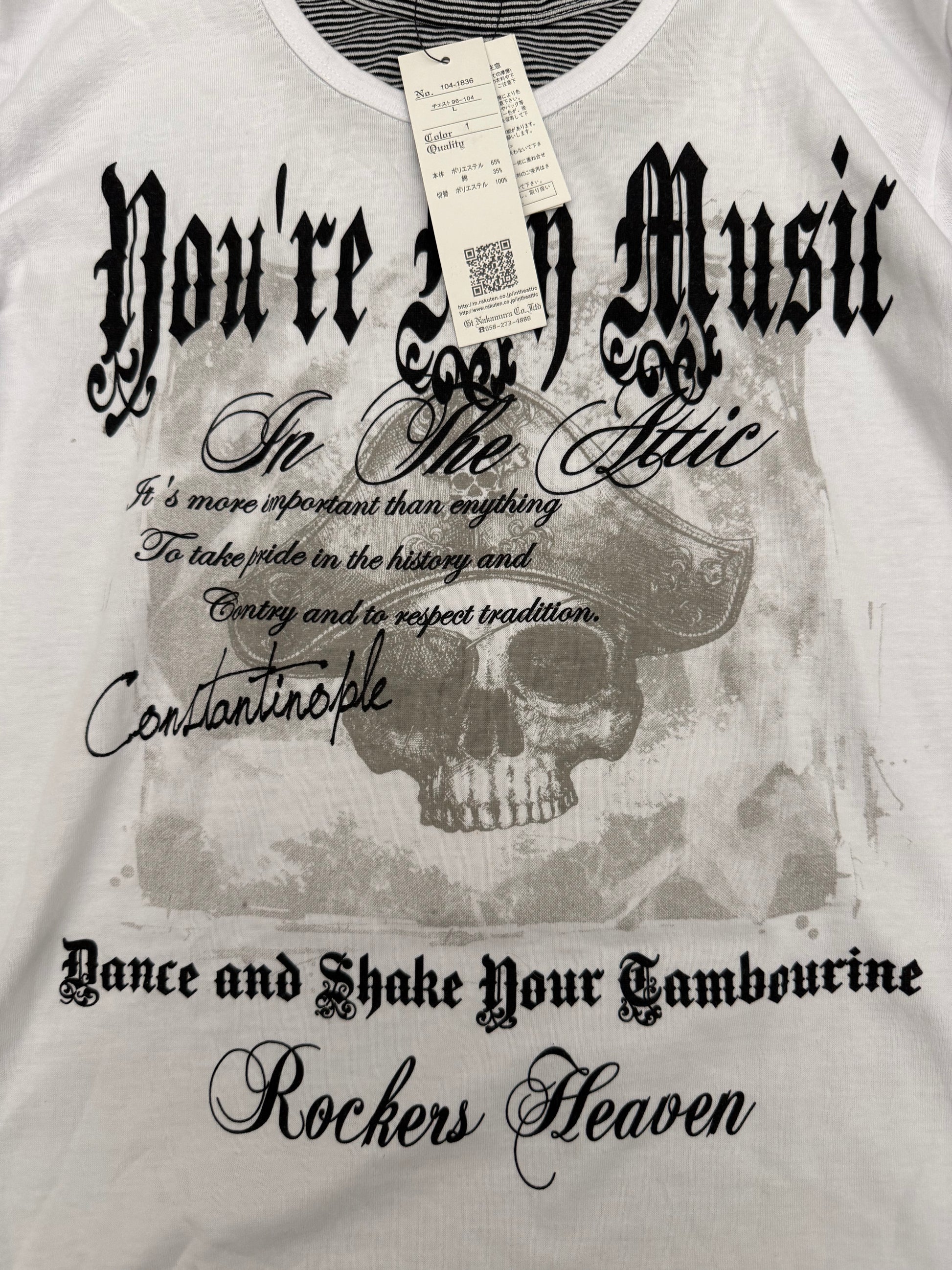 In the attic „you’re my music“ double layered skull longsleeve