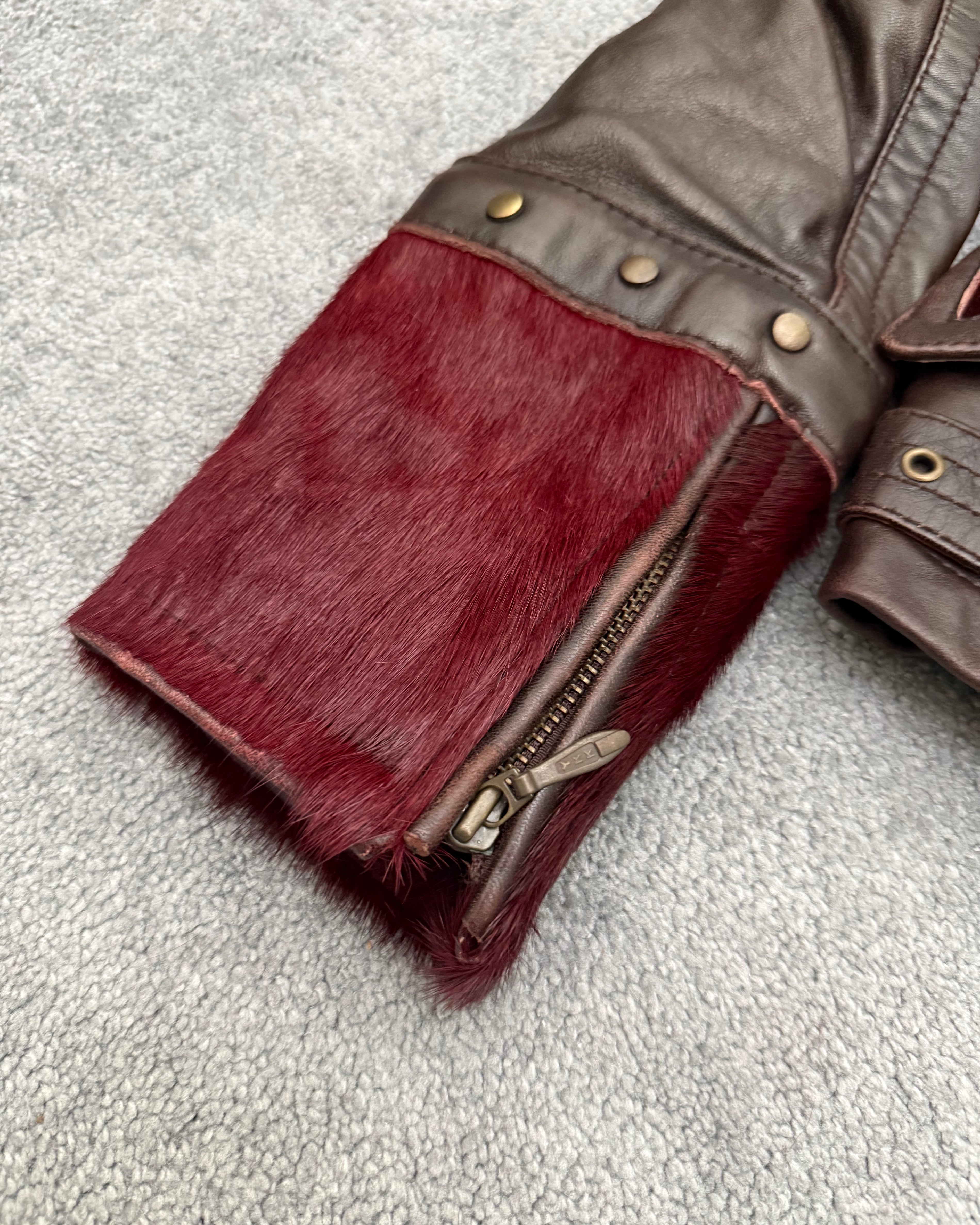 Tornado Mart Pony hair Asymetrical double rider leather jacket