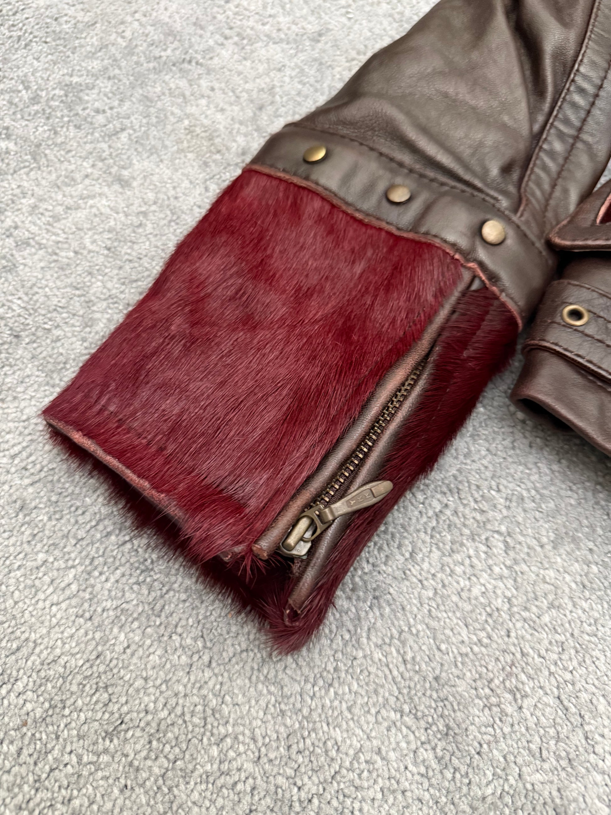 Tornado Mart Pony hair Asymetrical double rider leather jacket