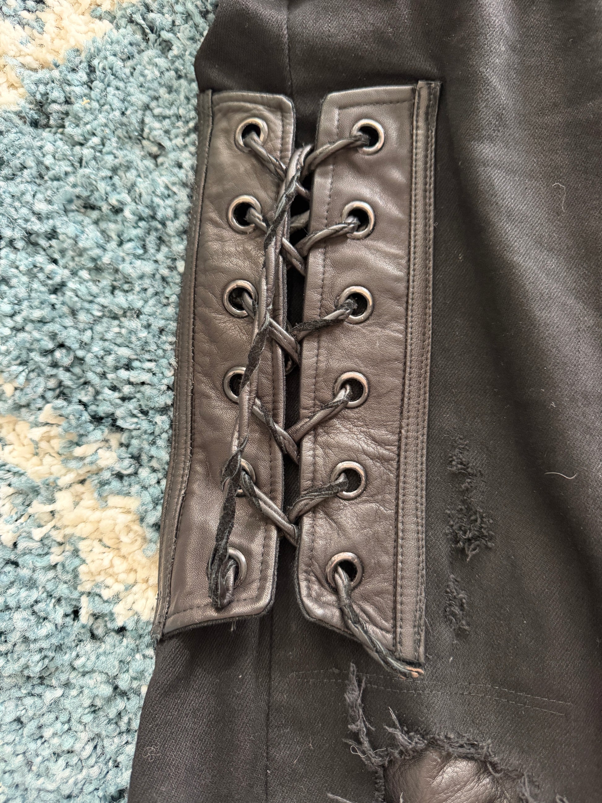 Shohei Takamiya Custom Snakeskin Flared Pierced Pants