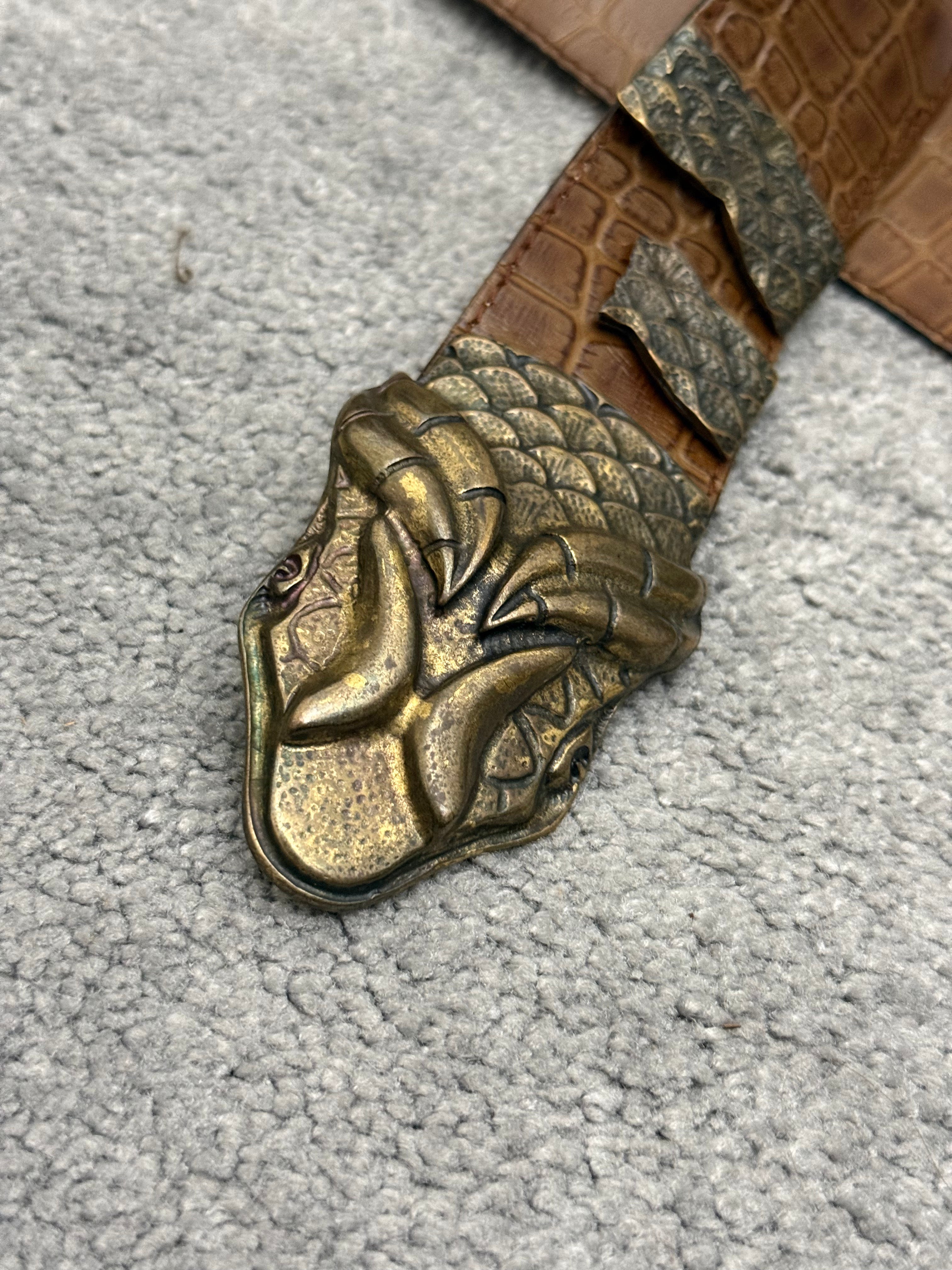 MUTANT croc snakehead buckle waistbelt