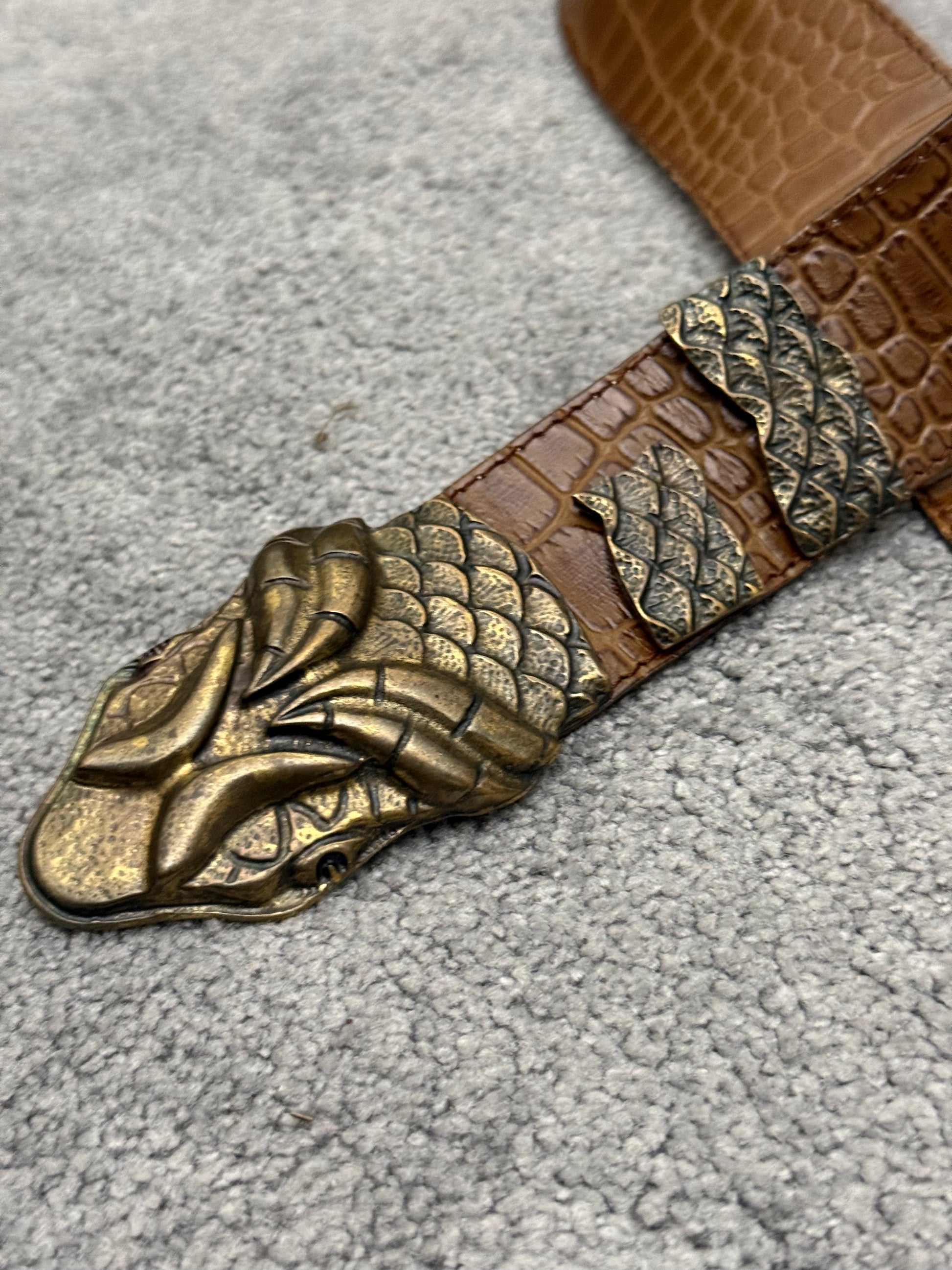 MUTANT croc snakehead buckle waistbelt