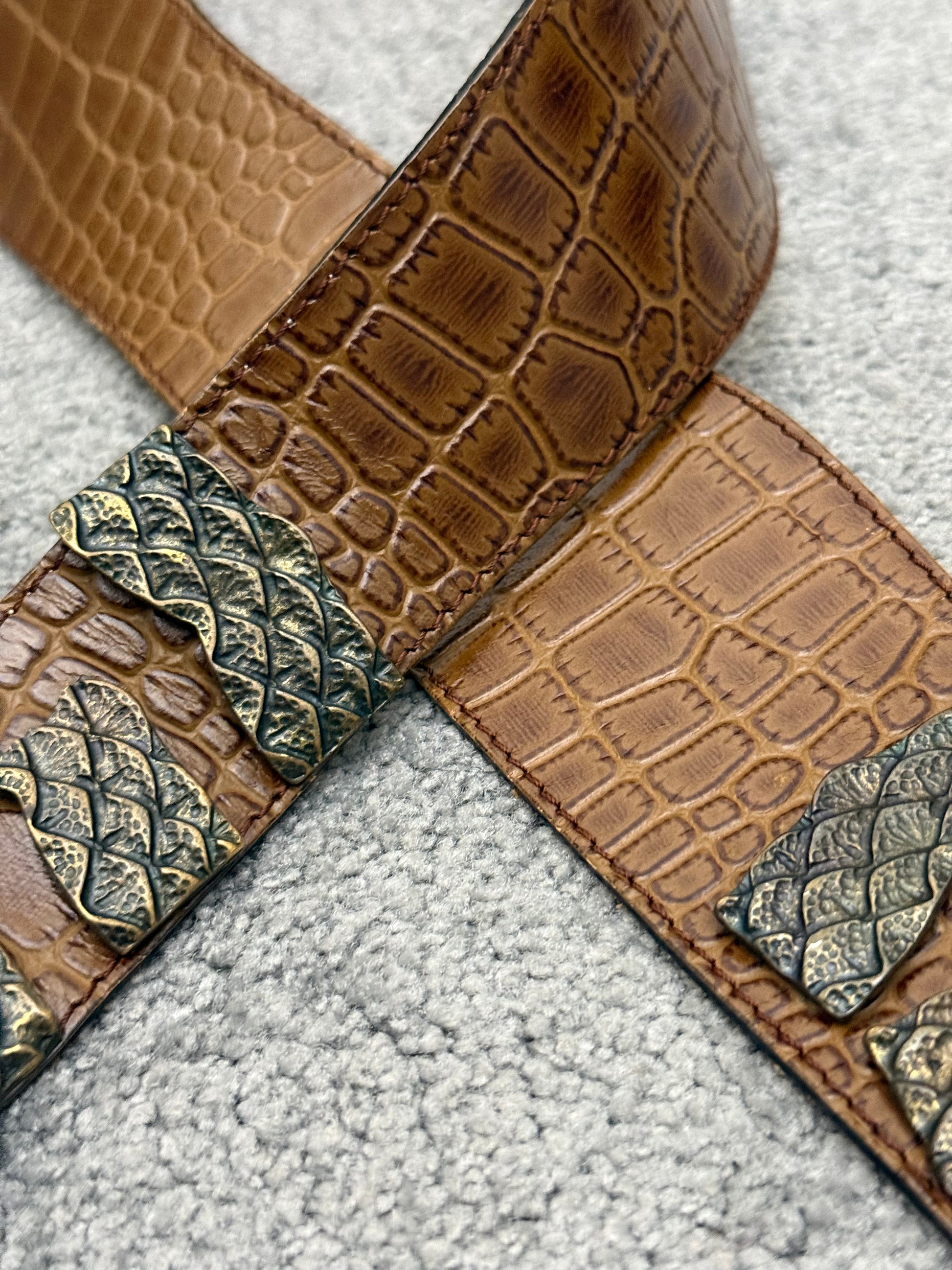 MUTANT croc snakehead buckle waistbelt