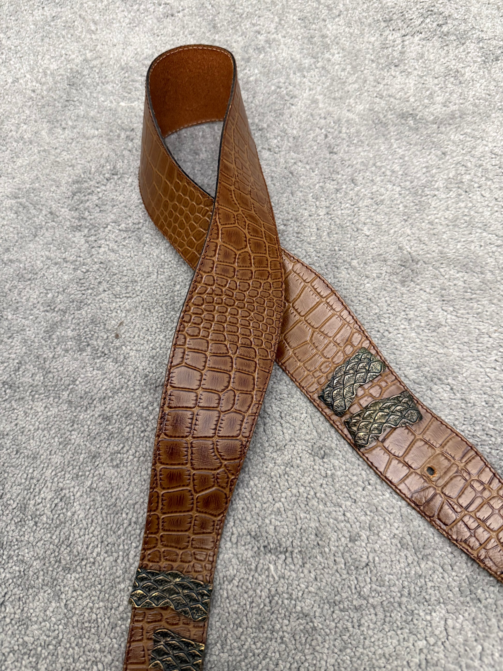 MUTANT croc snakehead buckle waistbelt