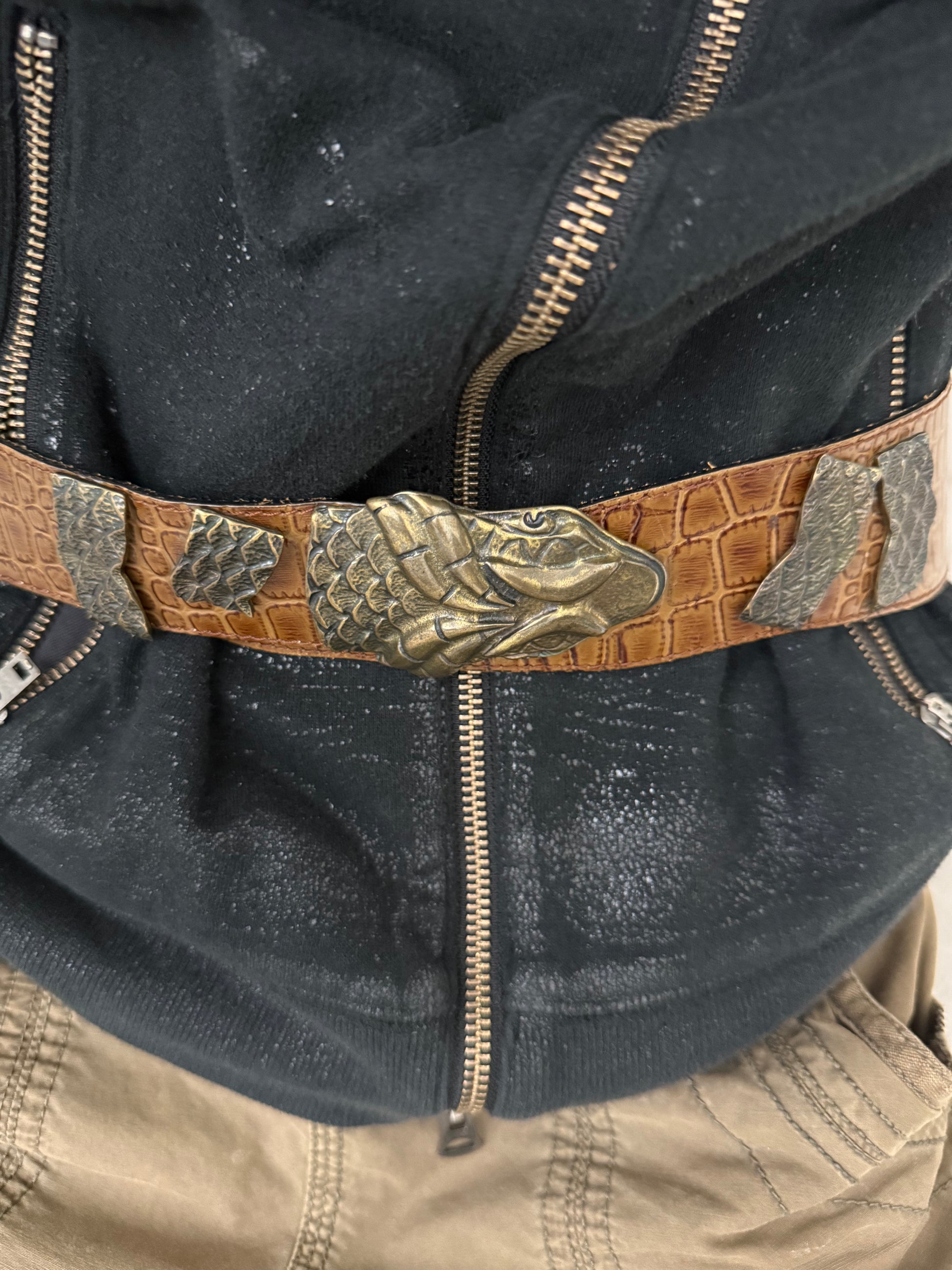 MUTANT croc snakehead buckle waistbelt