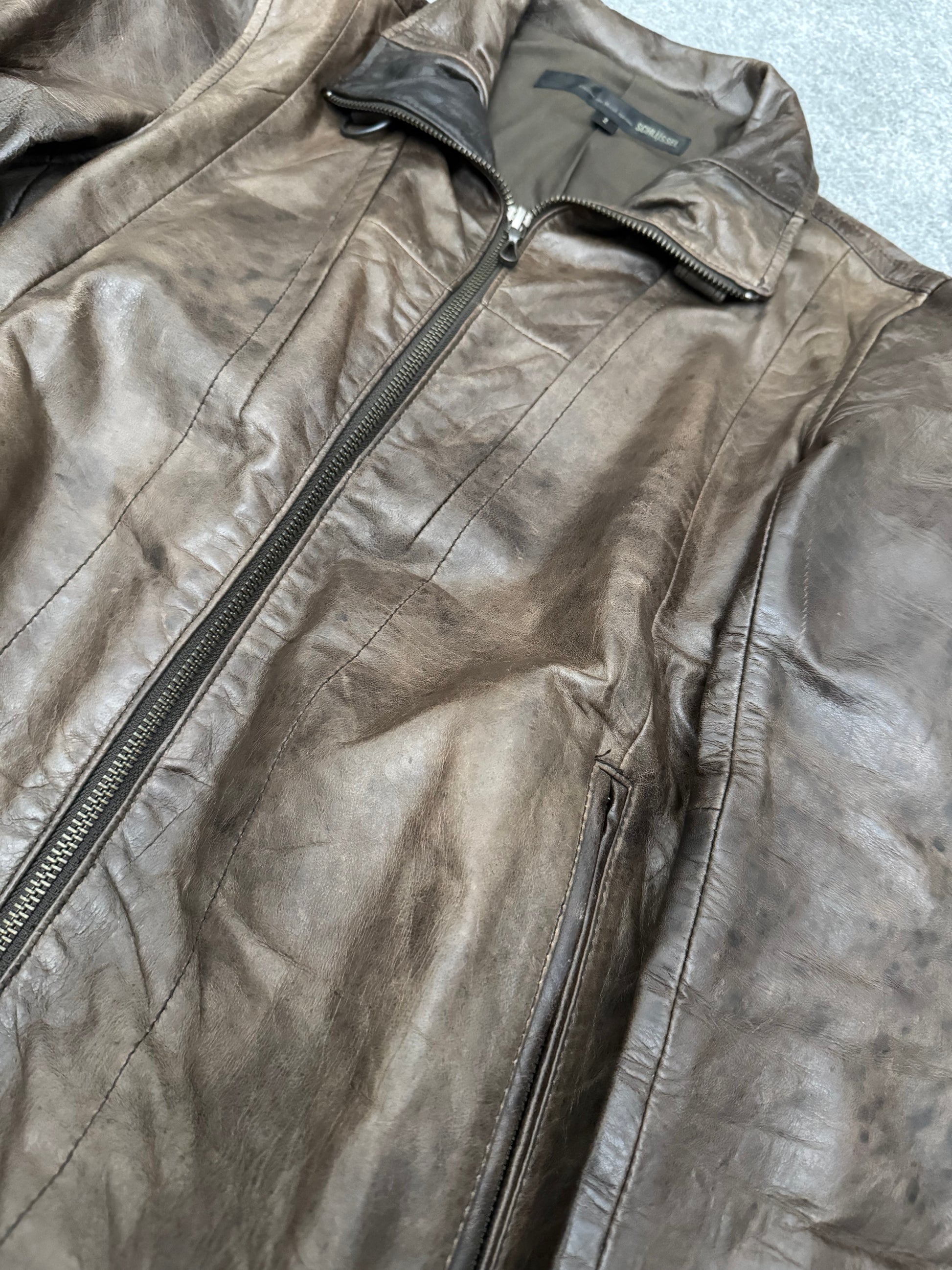 Schlussel override leather jacket