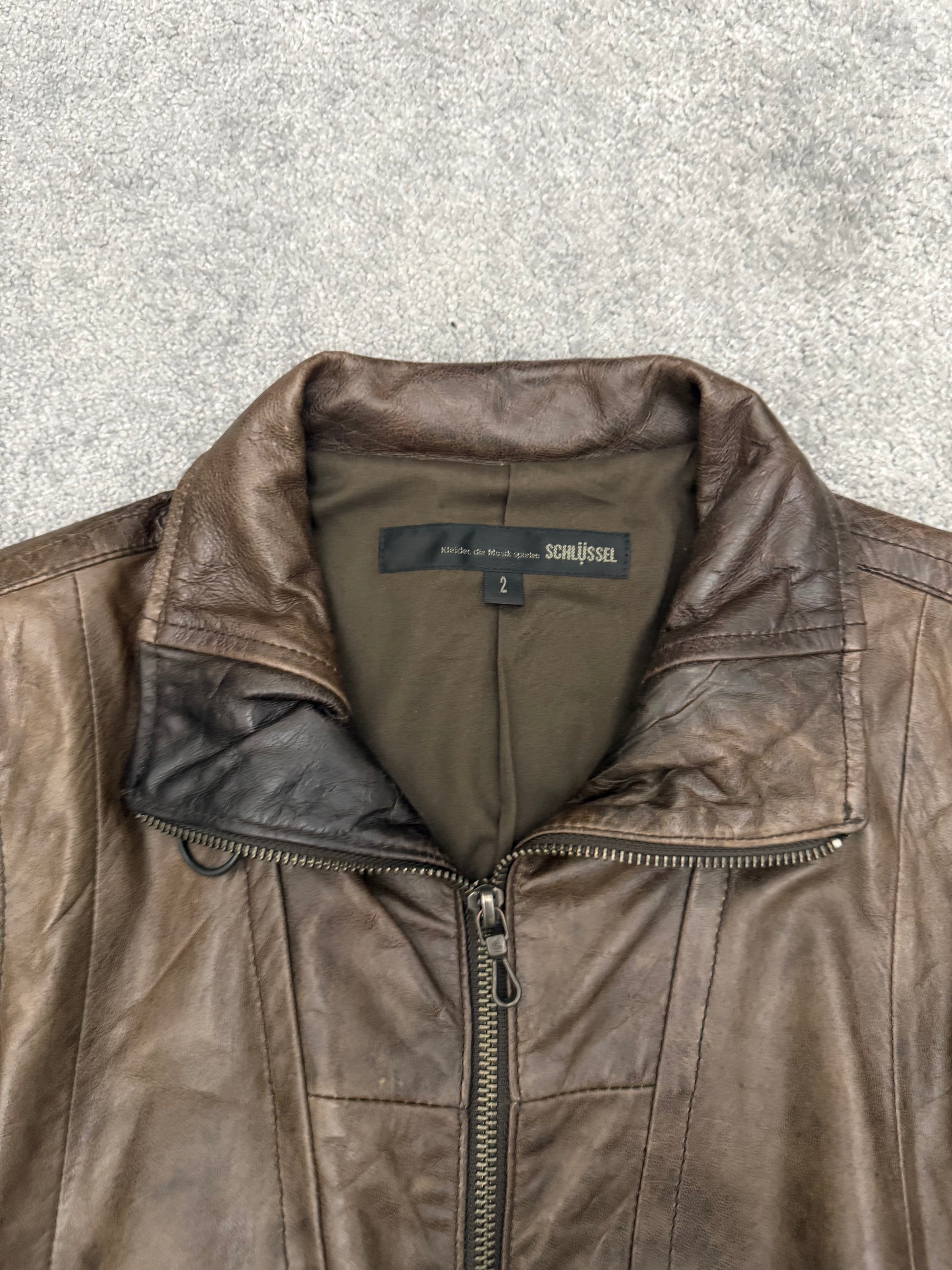 Schlussel override leather jacket