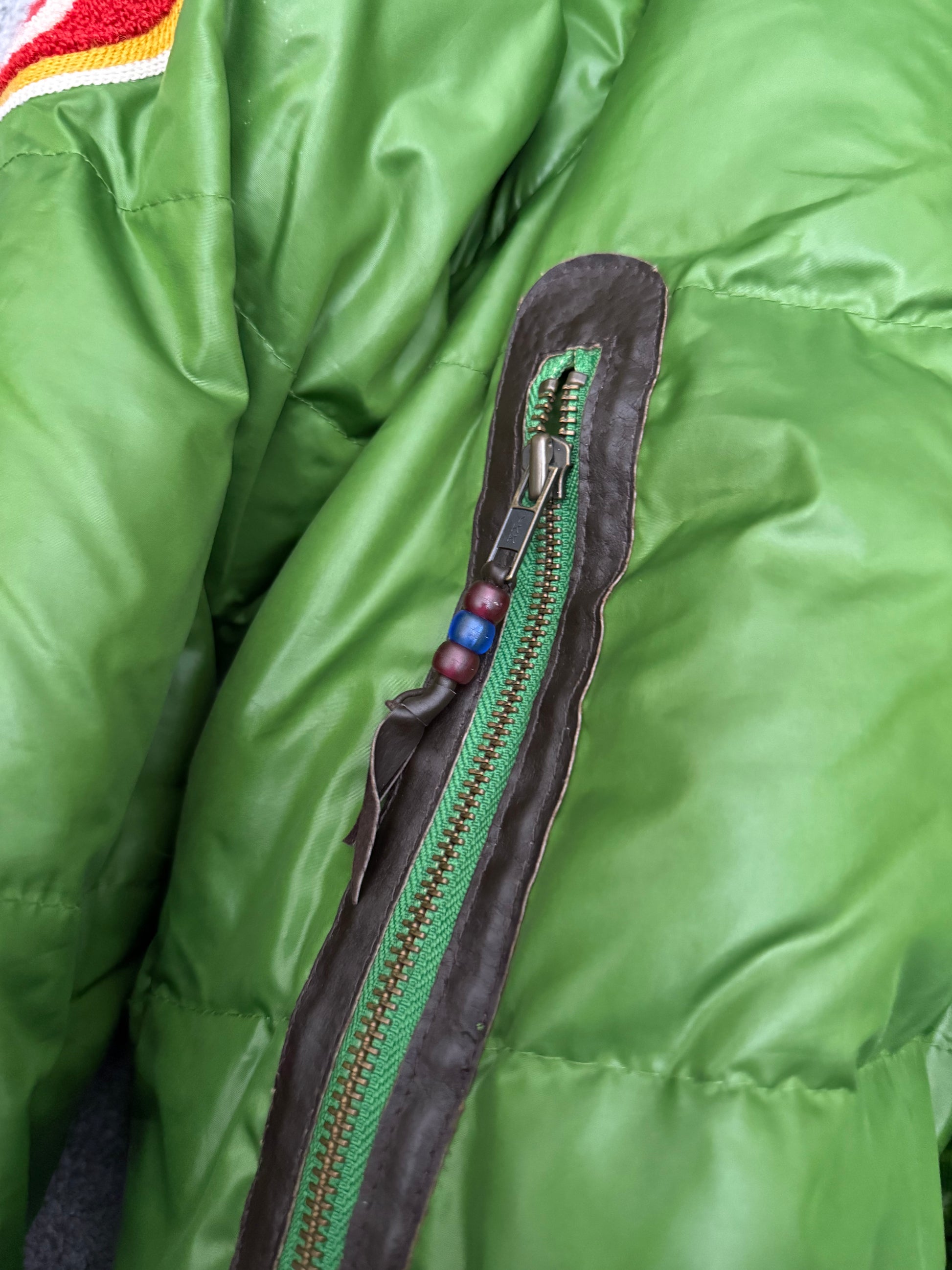 Geronimo convertible toxic leather hardware fur puffer jacket