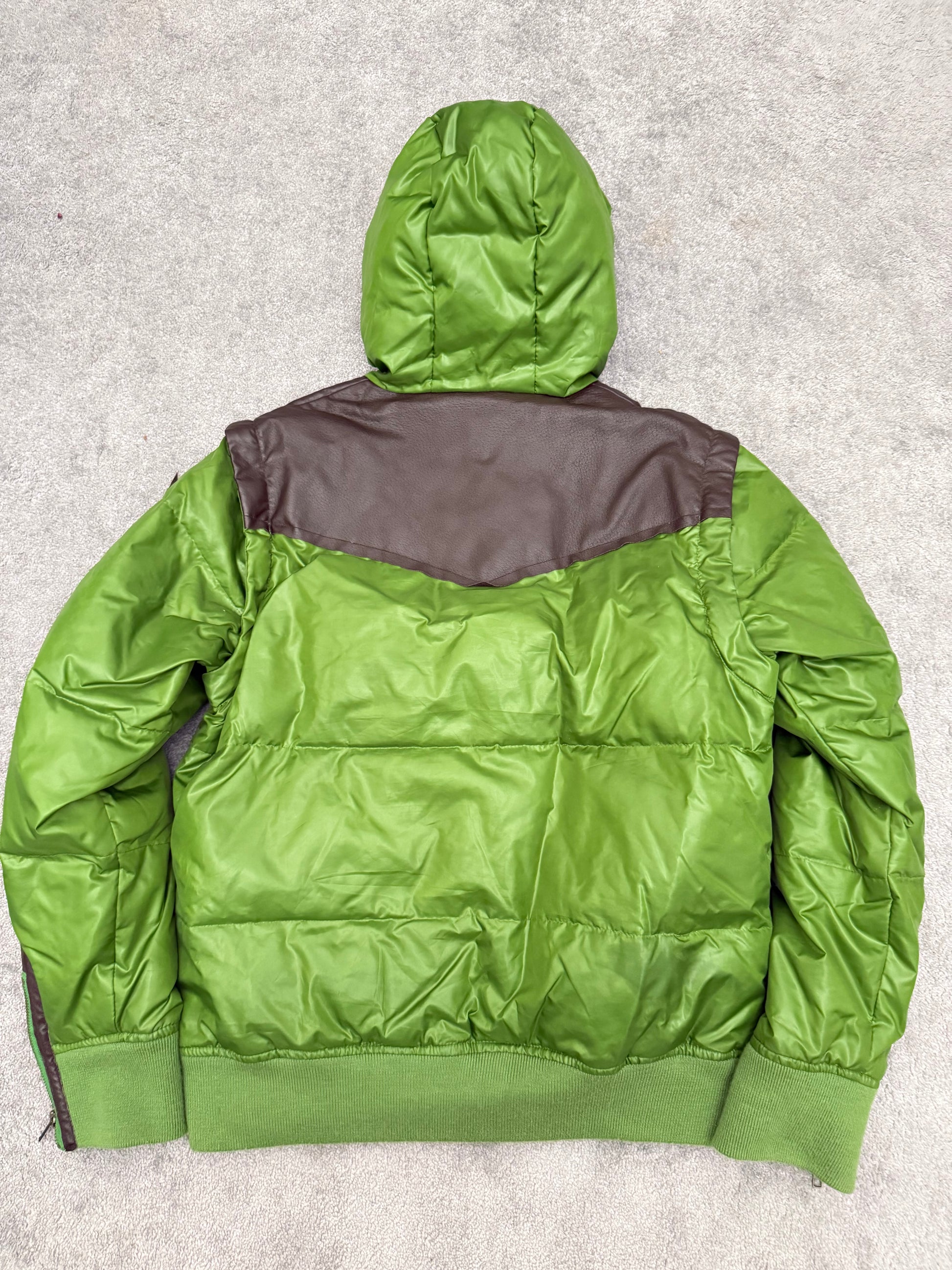 Geronimo convertible toxic leather hardware fur puffer jacket