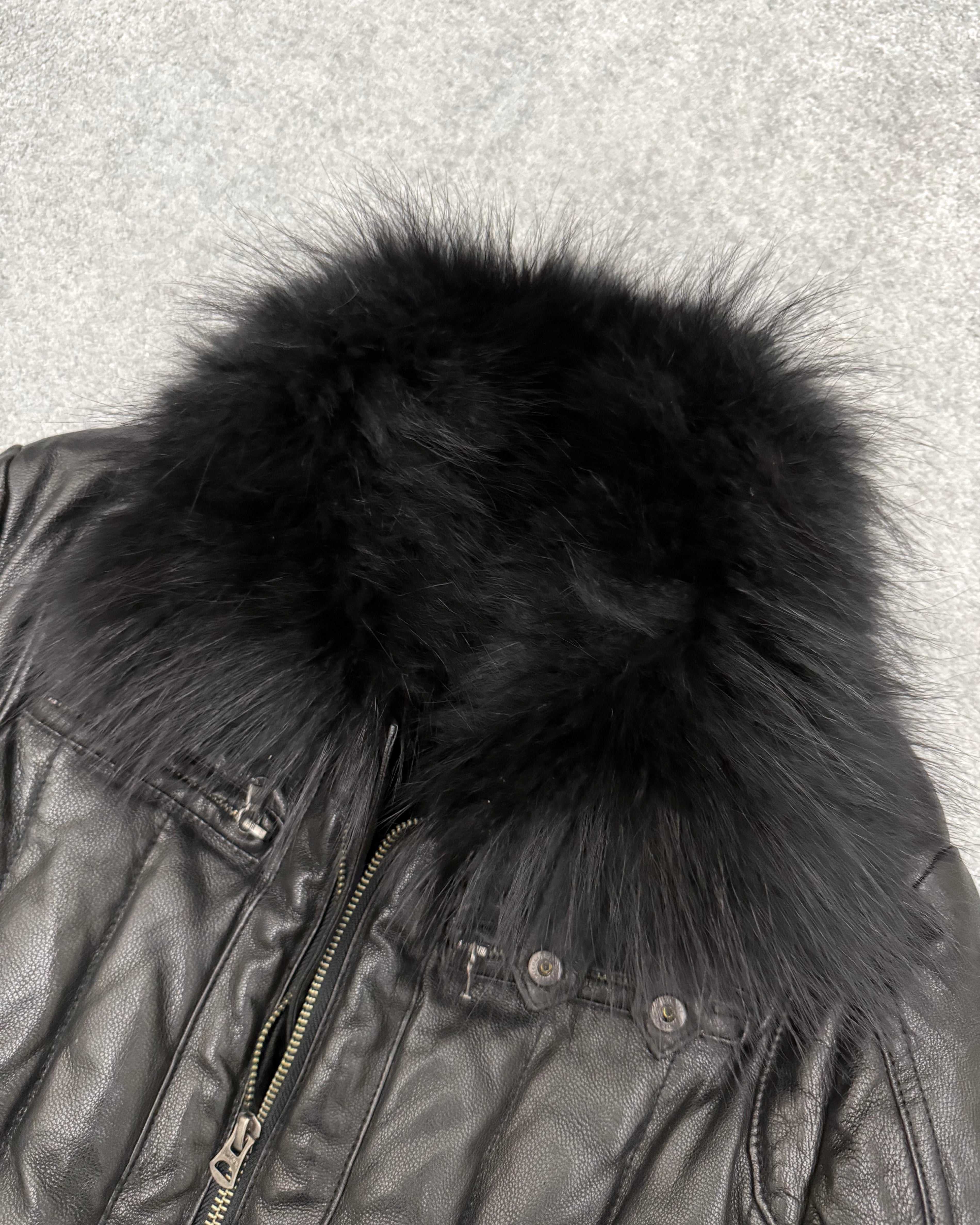Tornado Mart Fur Leather Puffer Jacket