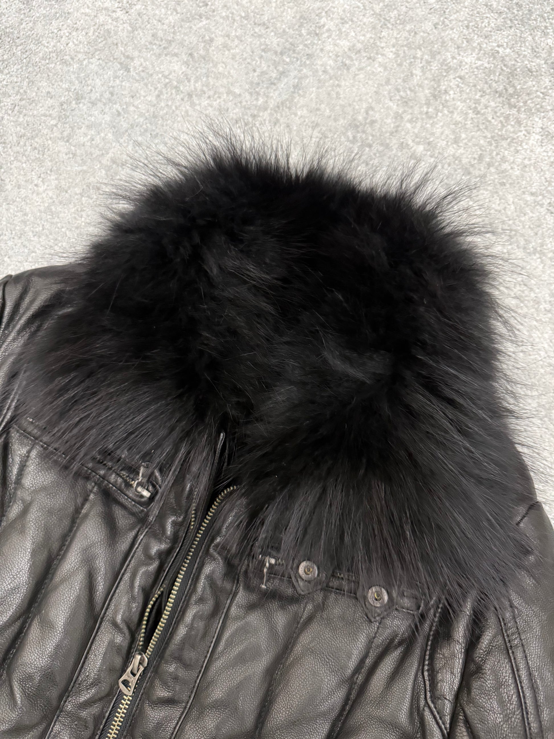 Tornado Mart Fur Leather Puffer Jacket