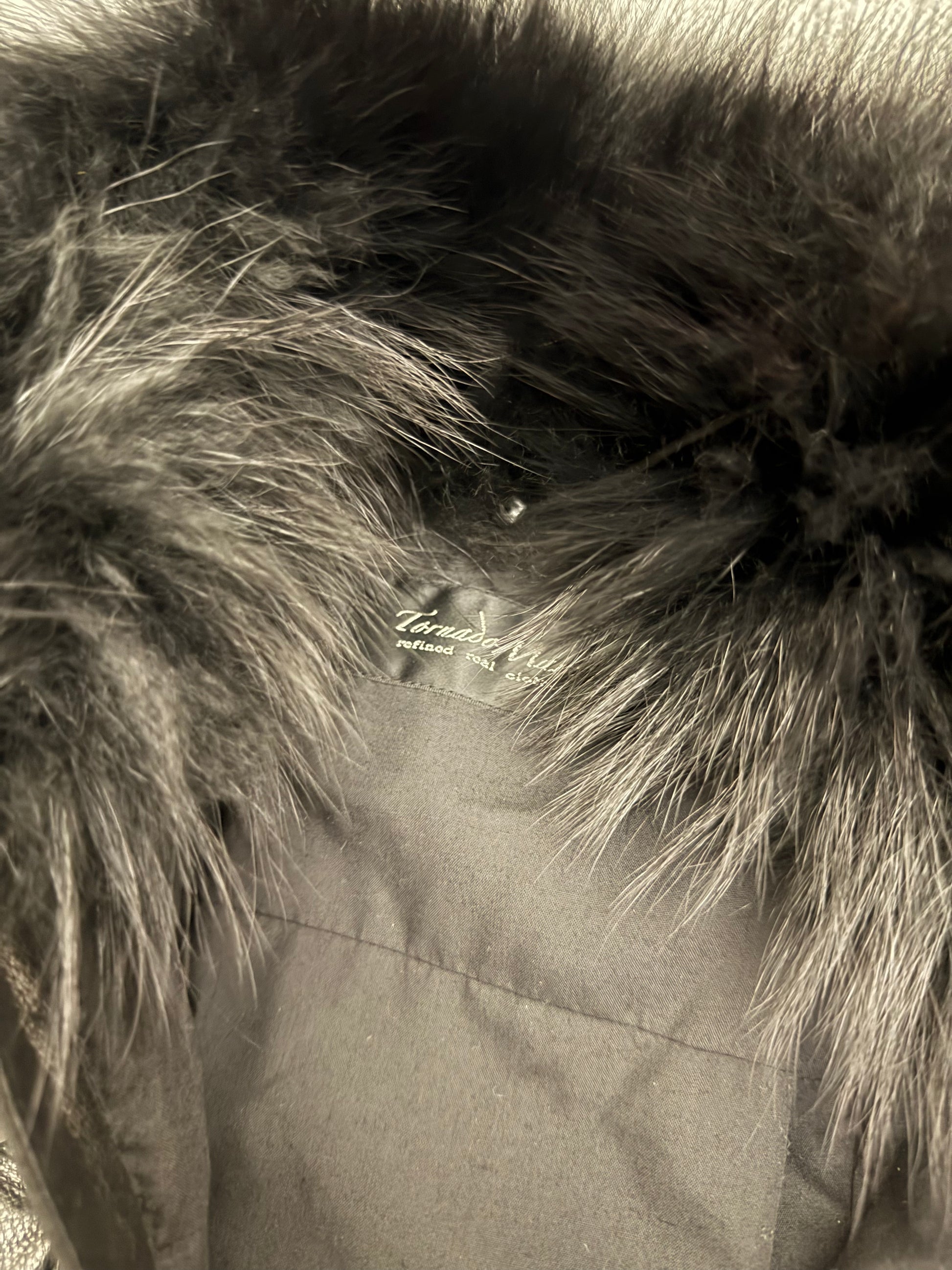 Tornado Mart Fur Leather Puffer Jacket