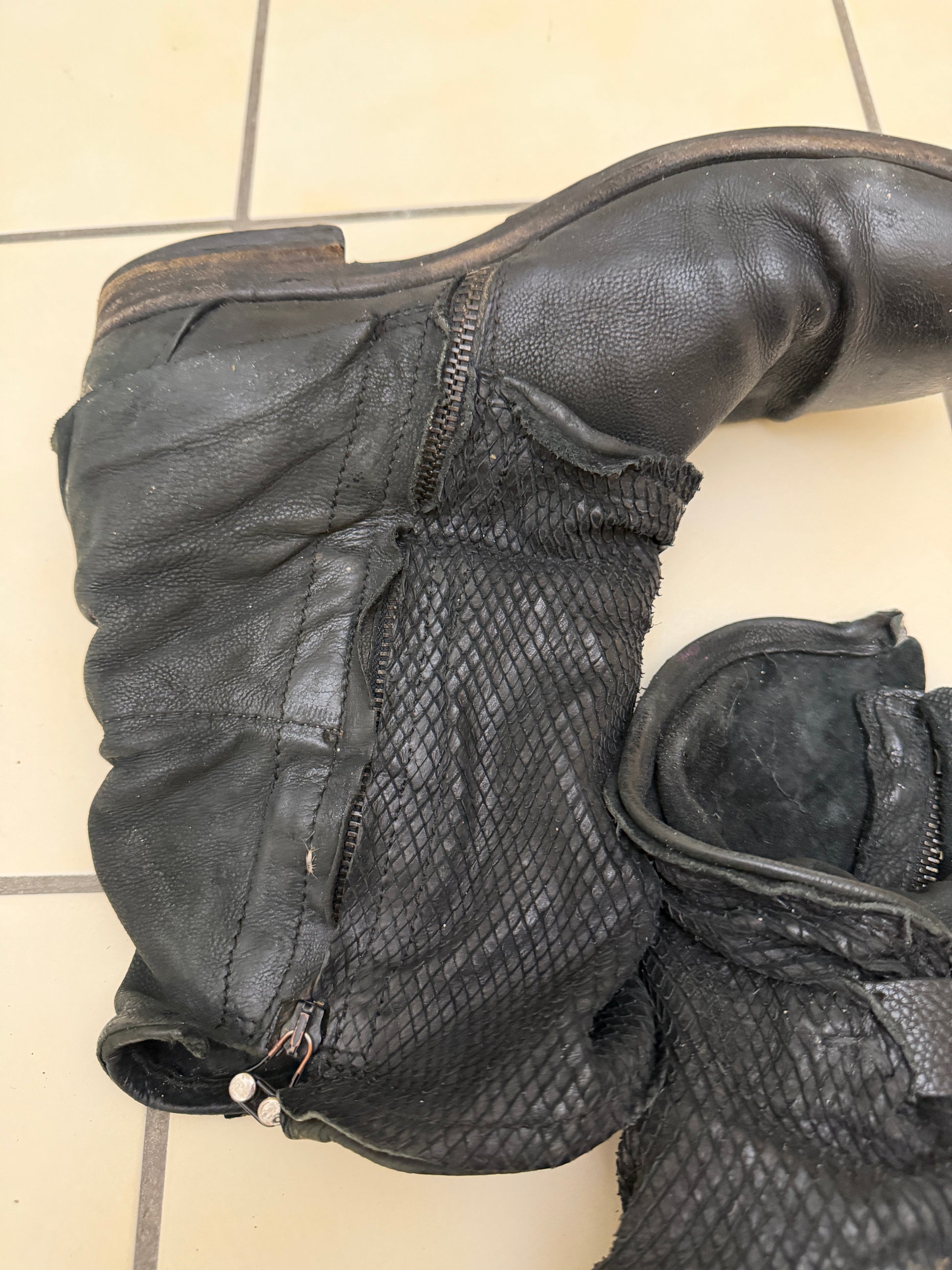 AS98 Strap Snakeskin Boots