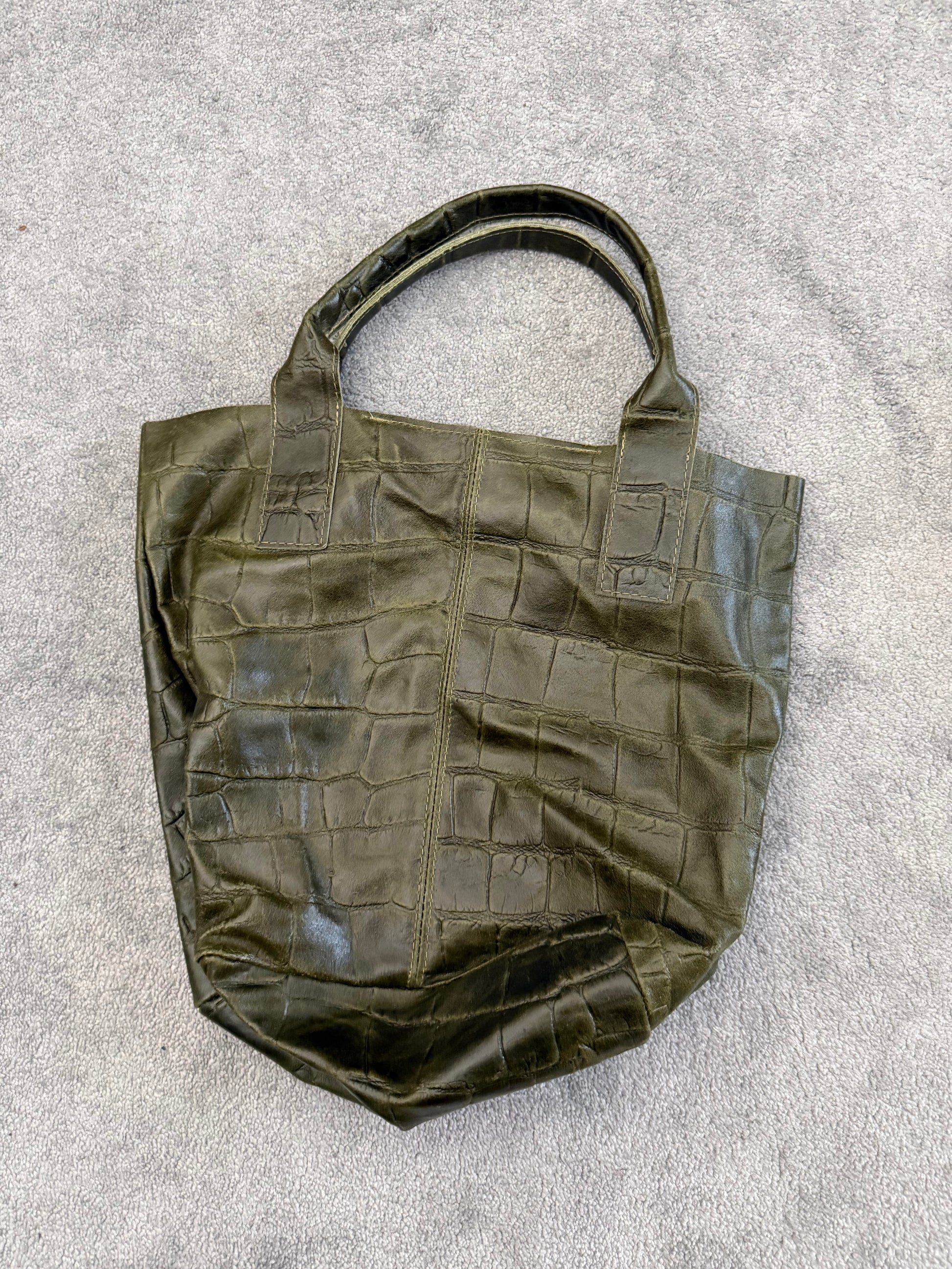 Crocodile leather tote bag