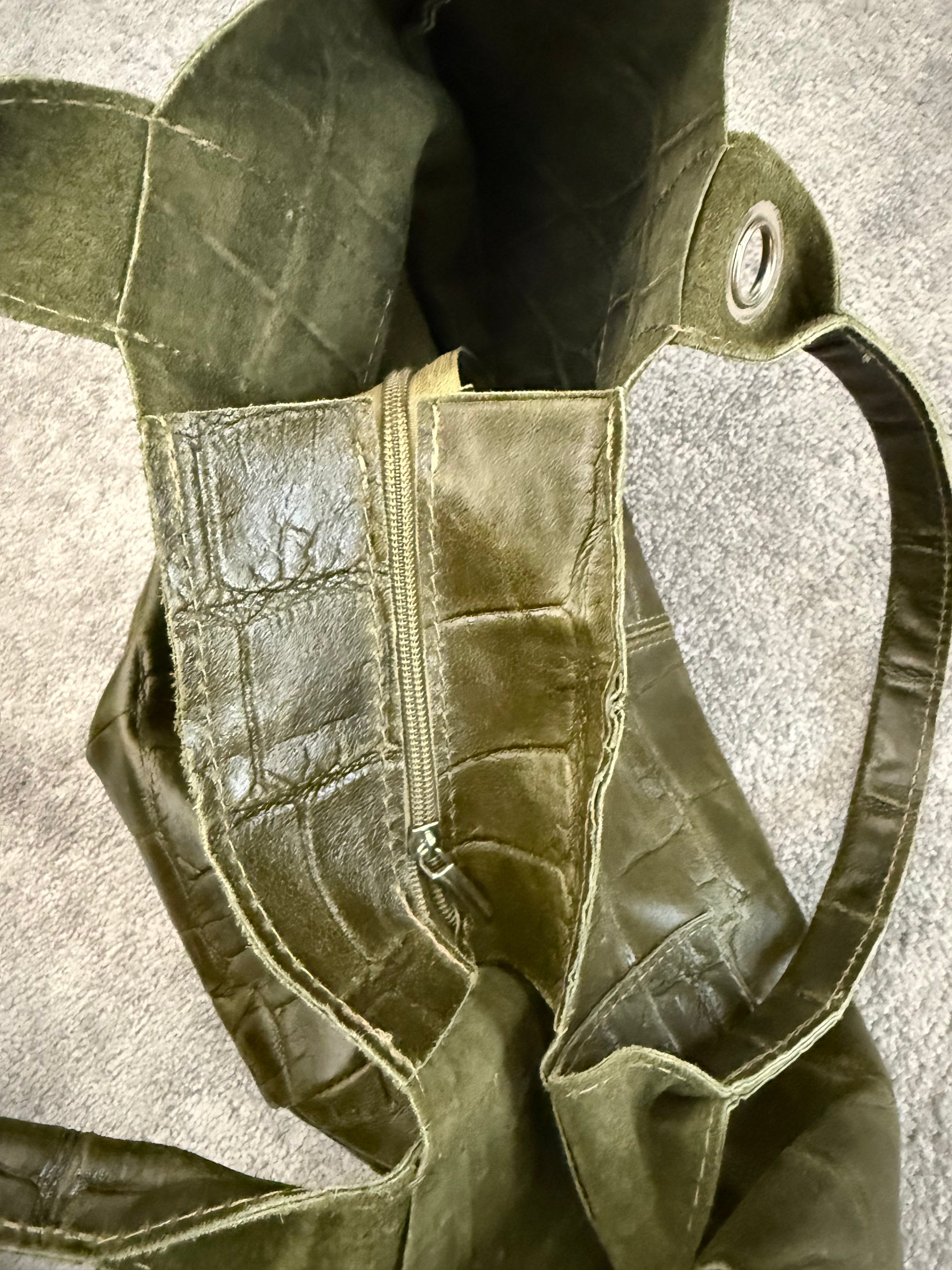 Crocodile leather tote bag