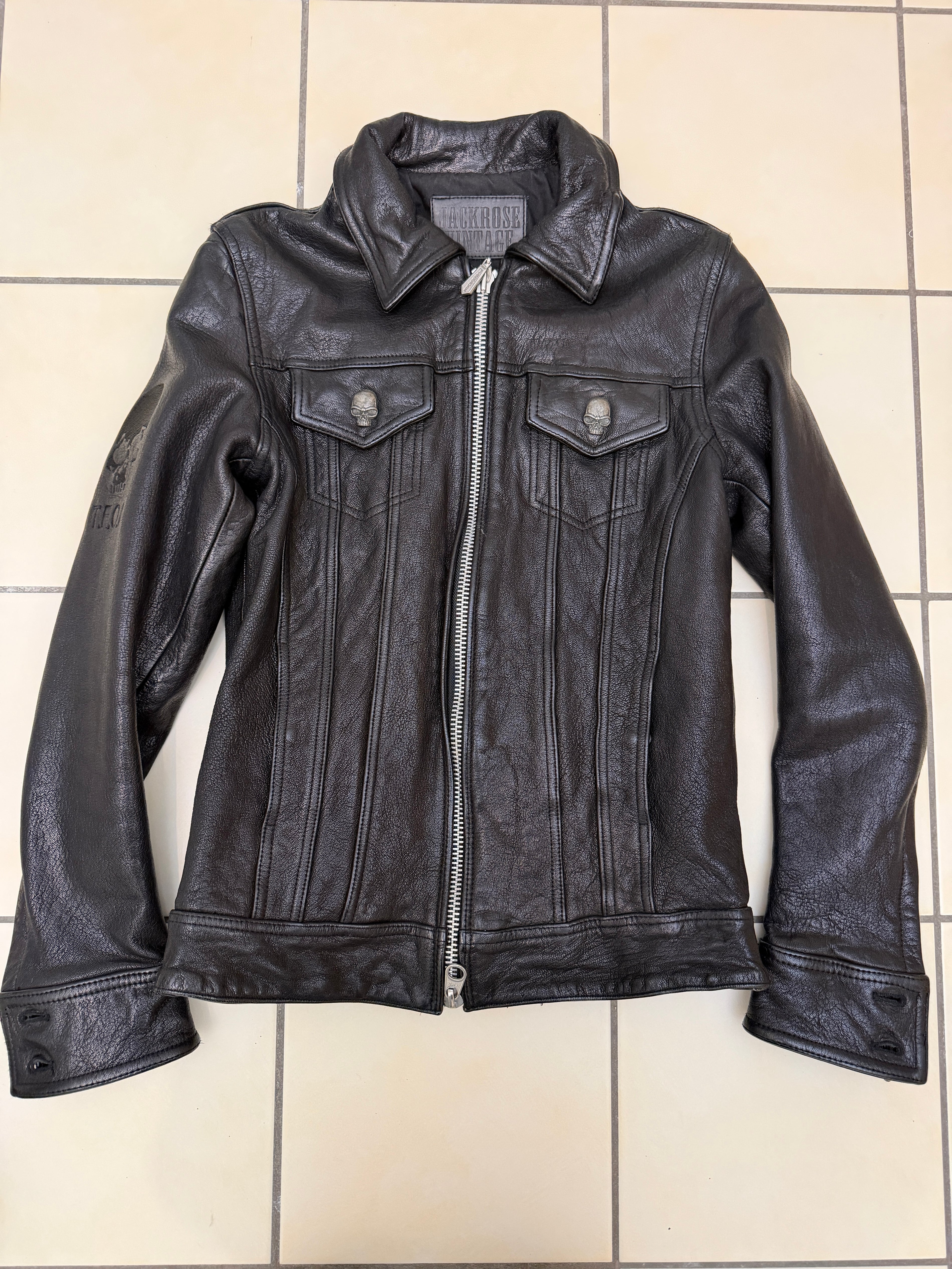 Jack Rose 00‘s Crow Collar Skull Leather Jacket