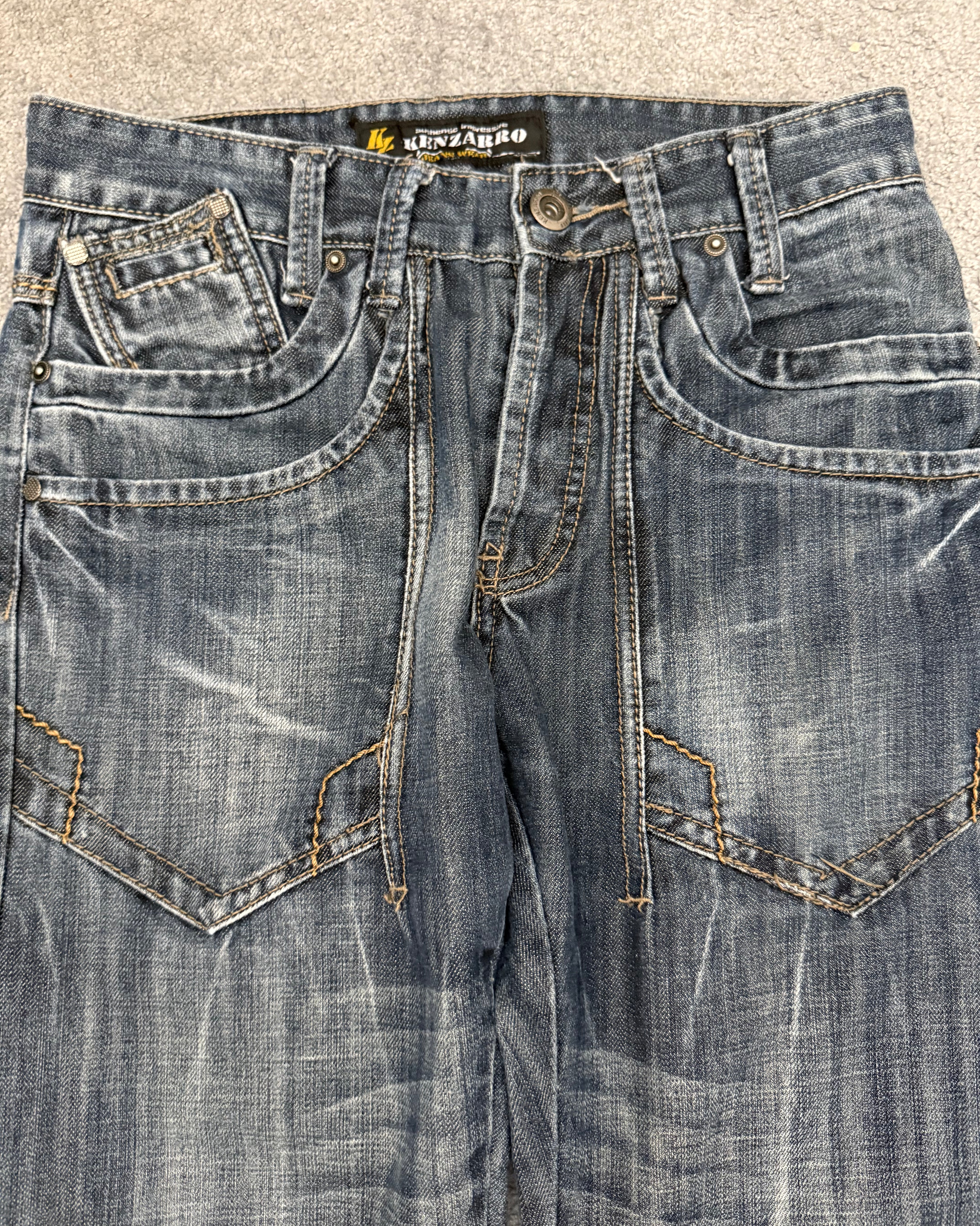 Kenzaro sword pockets Clawmark flared denim