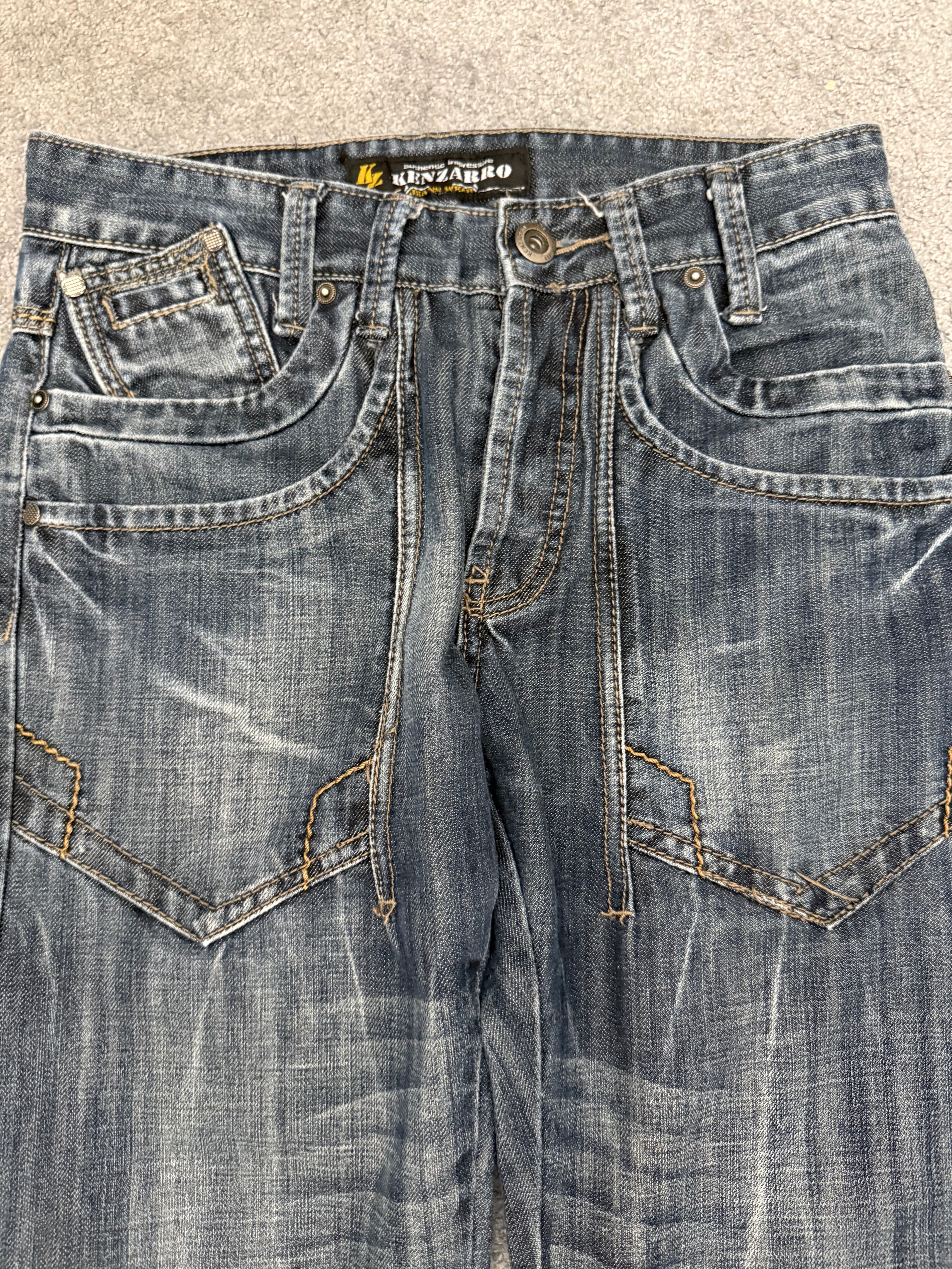 Kenzaro sword pockets Clawmark flared denim