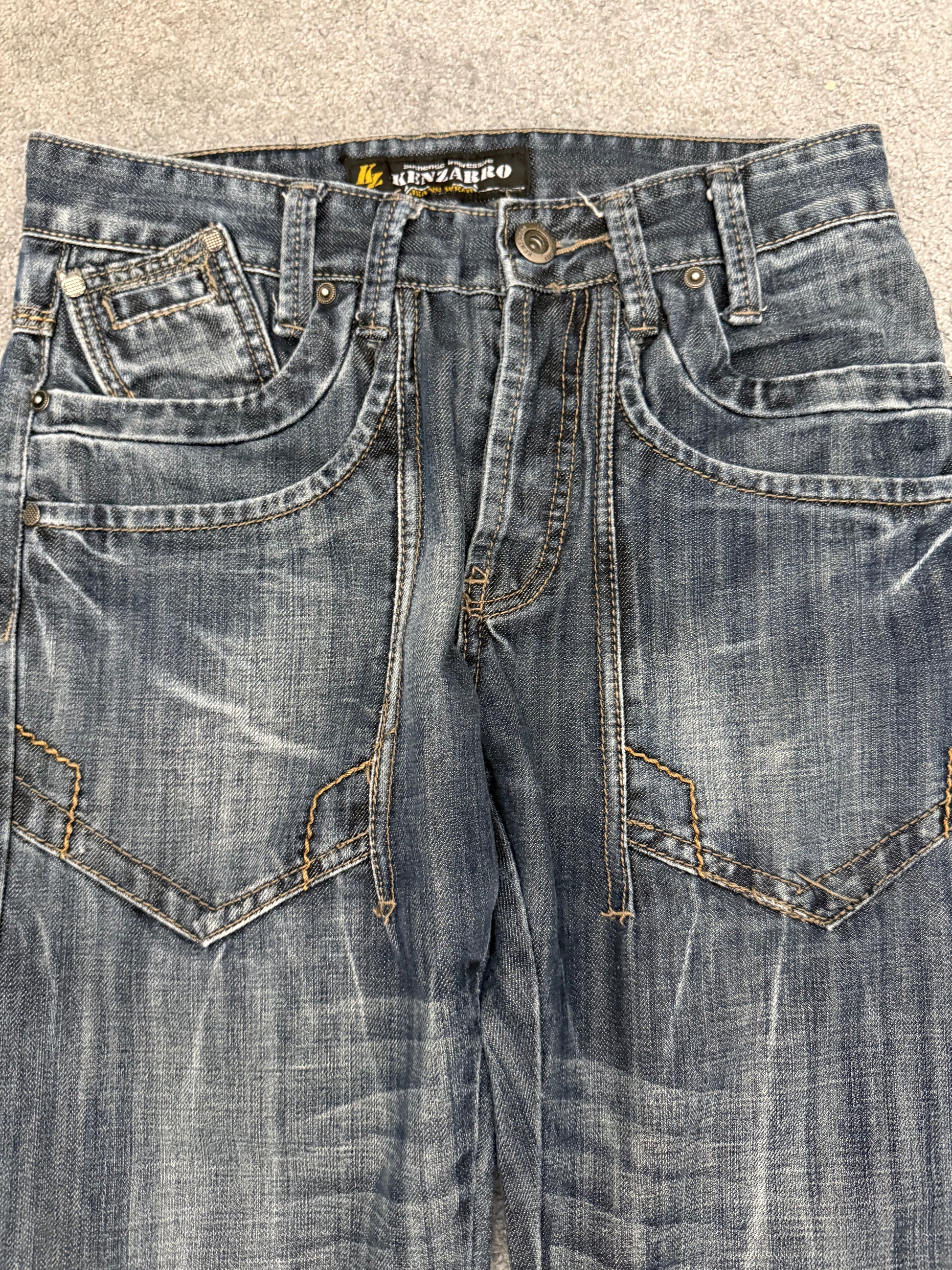 Kenzaro sword pockets Clawmark flared denim