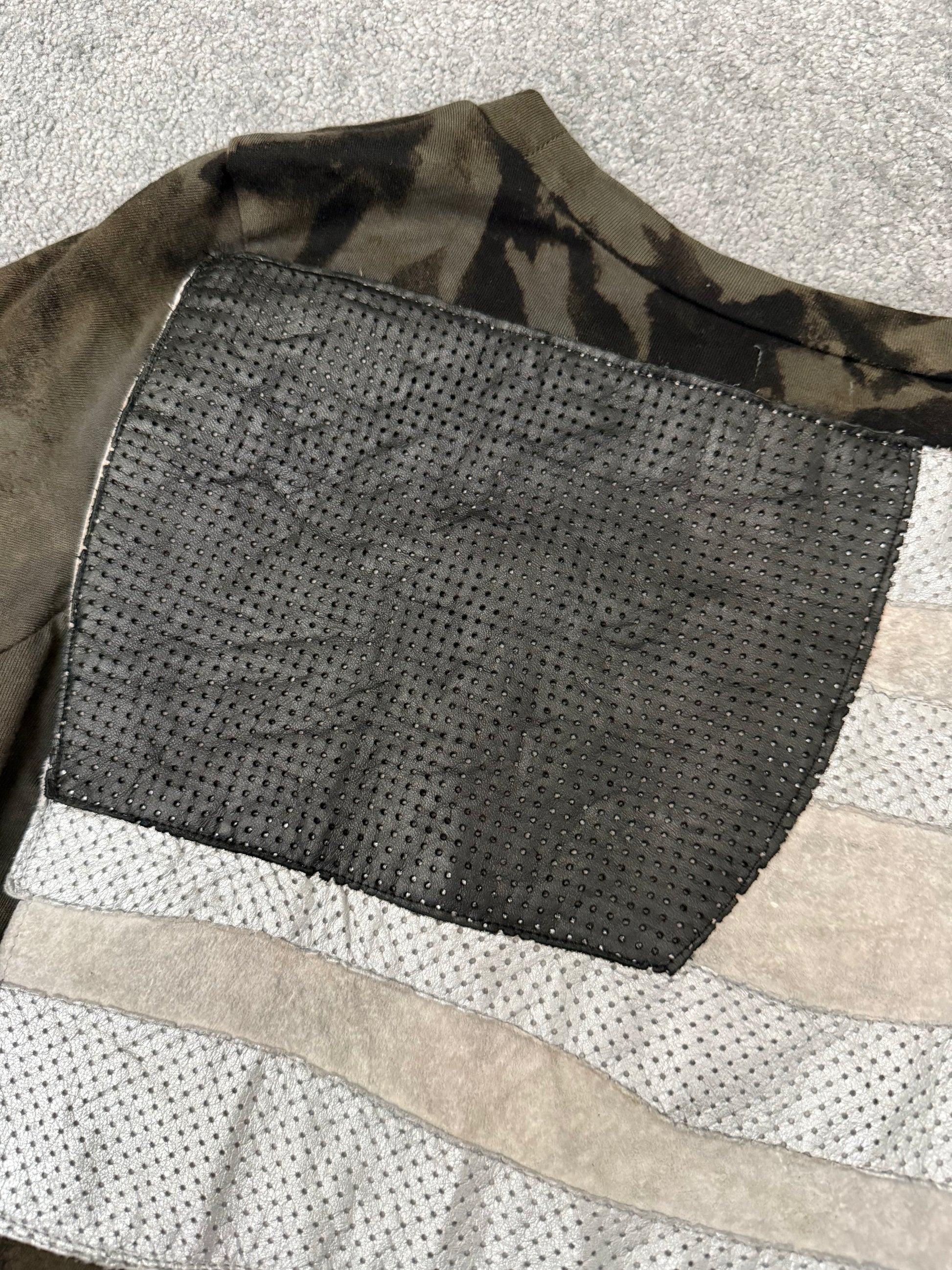 L.G.B reflective American flag leather patched shirt