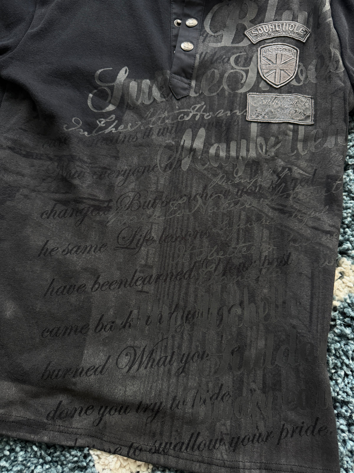 In The Attic Waxed Patched Polo Shirt