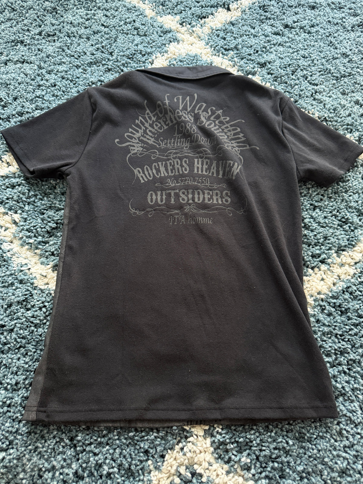 In The Attic Waxed Patched Polo Shirt