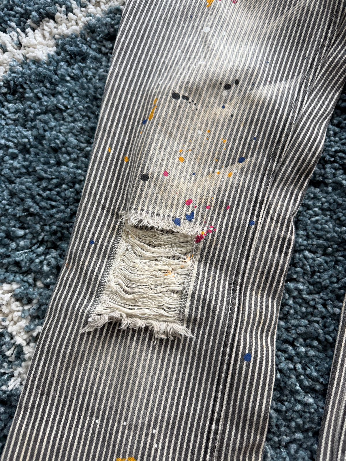 Zero Sail Splattered Pinstripe Flared Pants