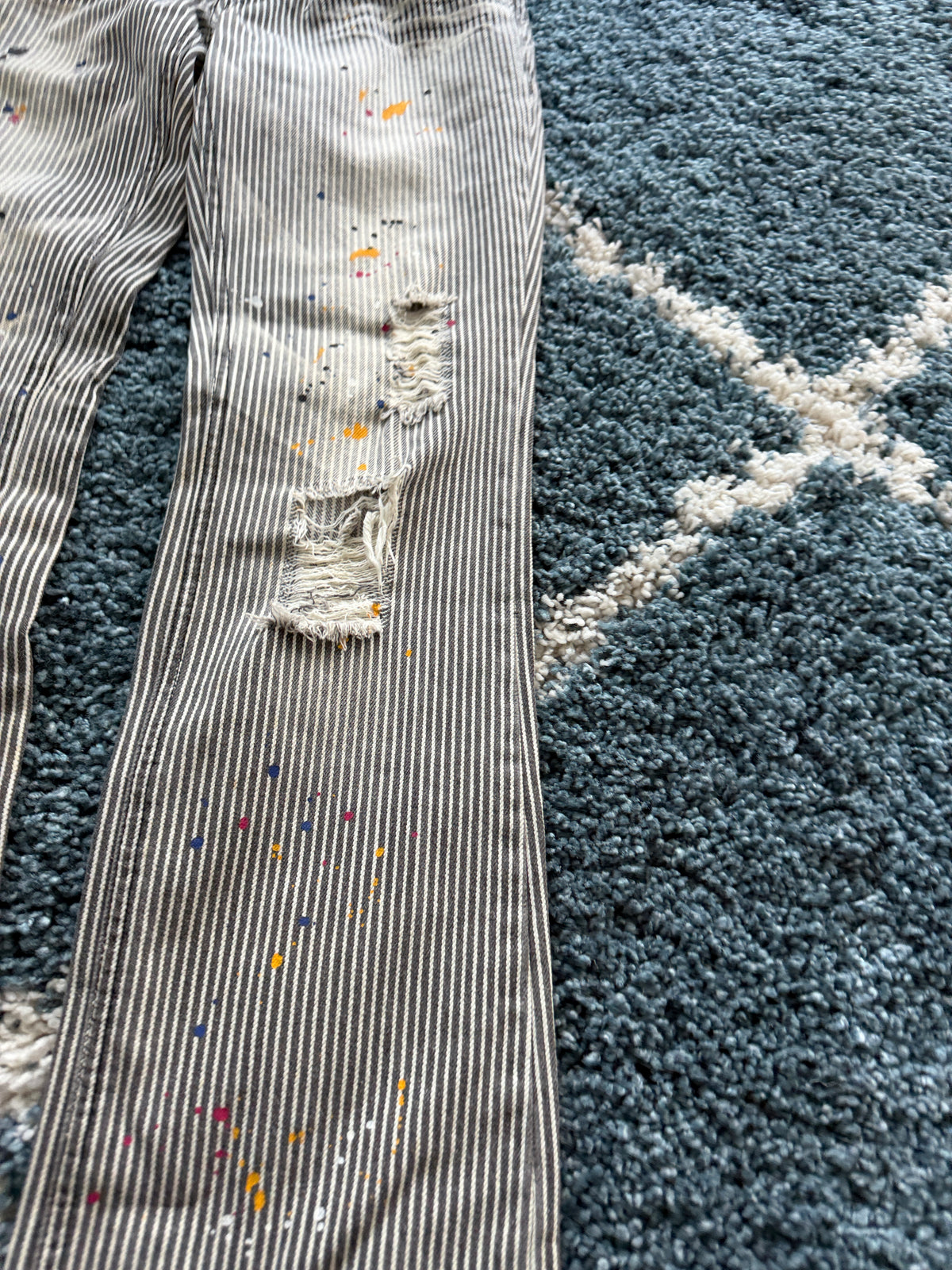 Zero Sail Splattered Pinstripe Flared Pants