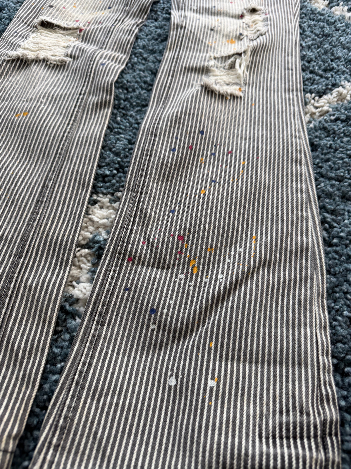 Zero Sail Splattered Pinstripe Flared Pants
