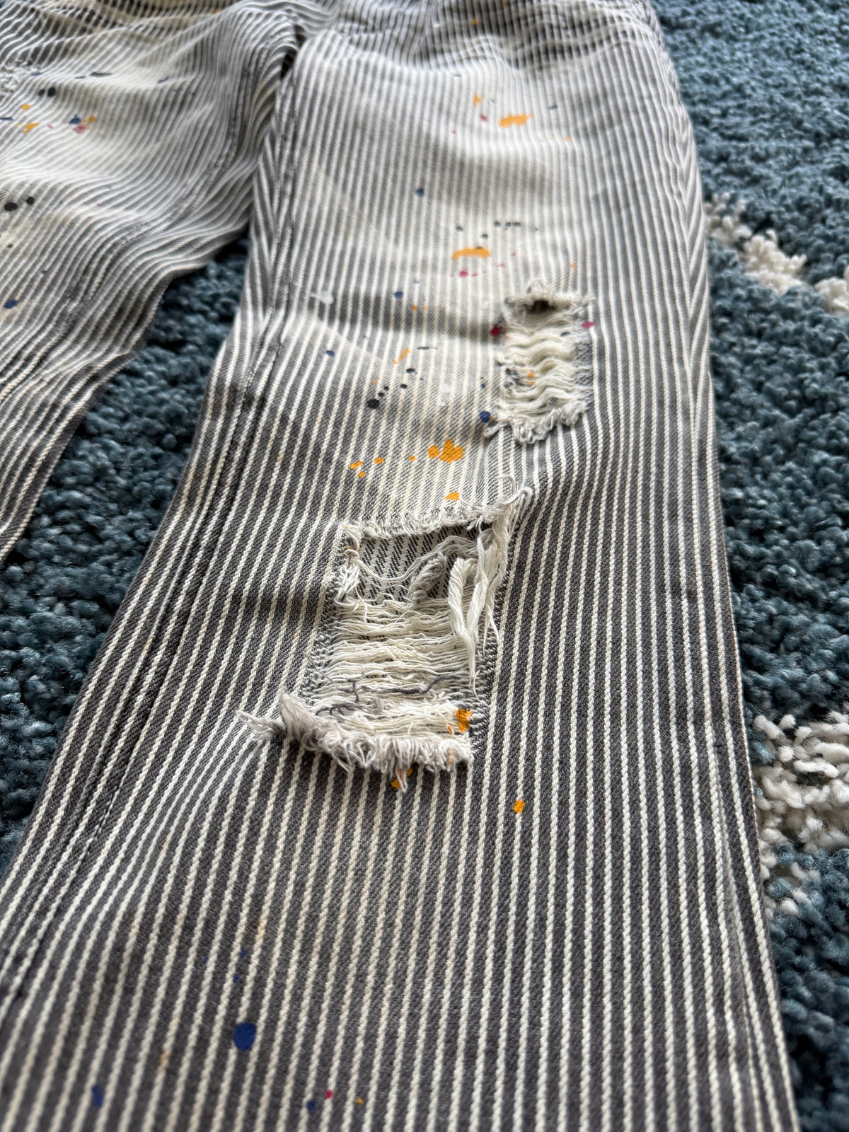 Zero Sail Splattered Pinstripe Flared Pants