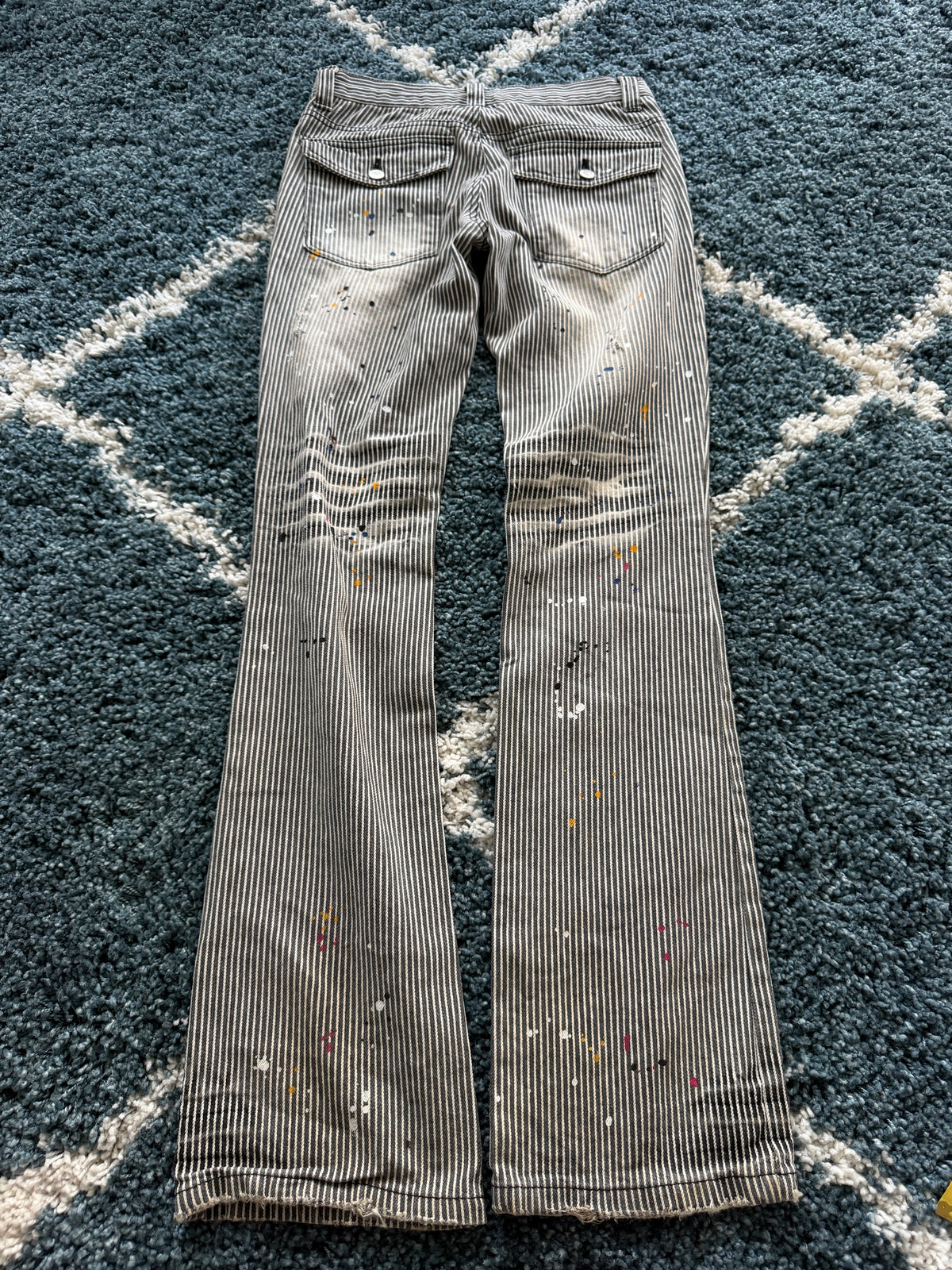 Zero Sail Splattered Pinstripe Flared Pants