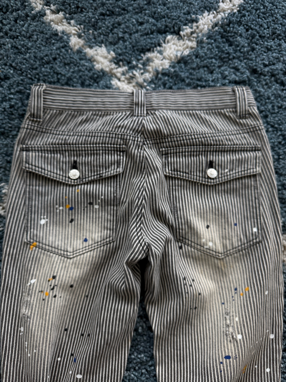 Zero Sail Splattered Pinstripe Flared Pants