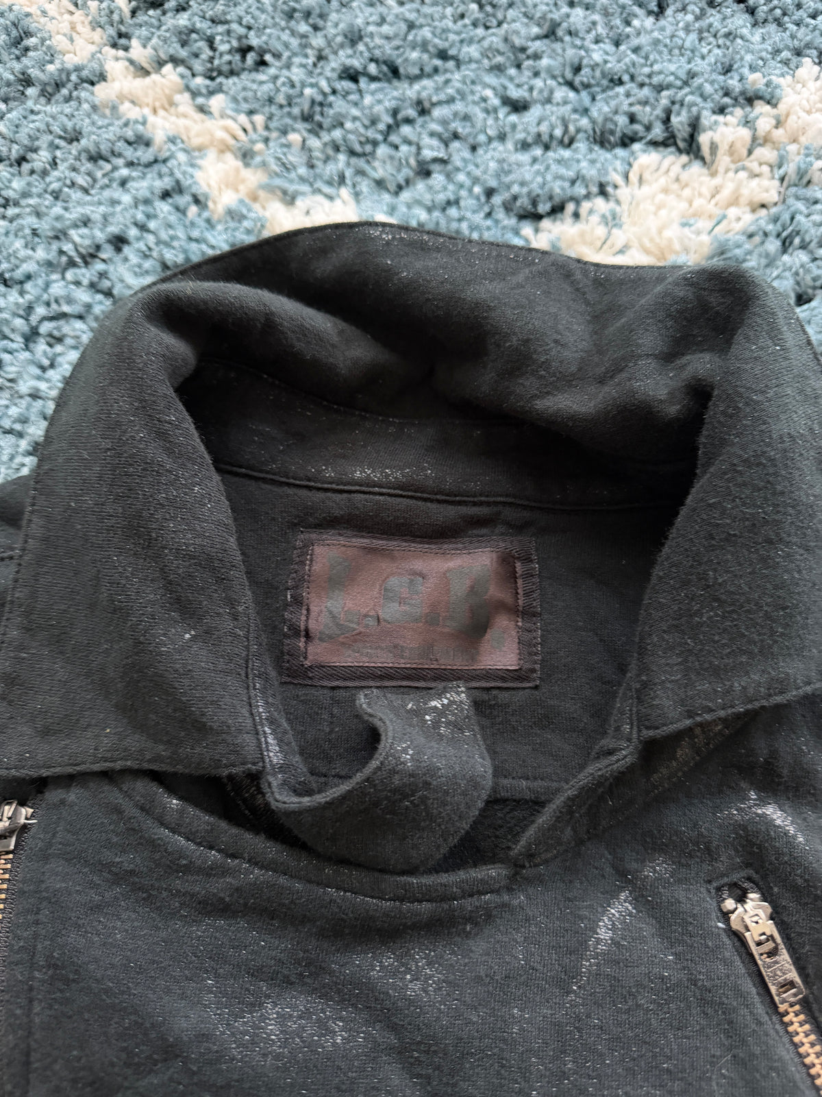 L.G.B. Waxed Glitter Rider Jacket